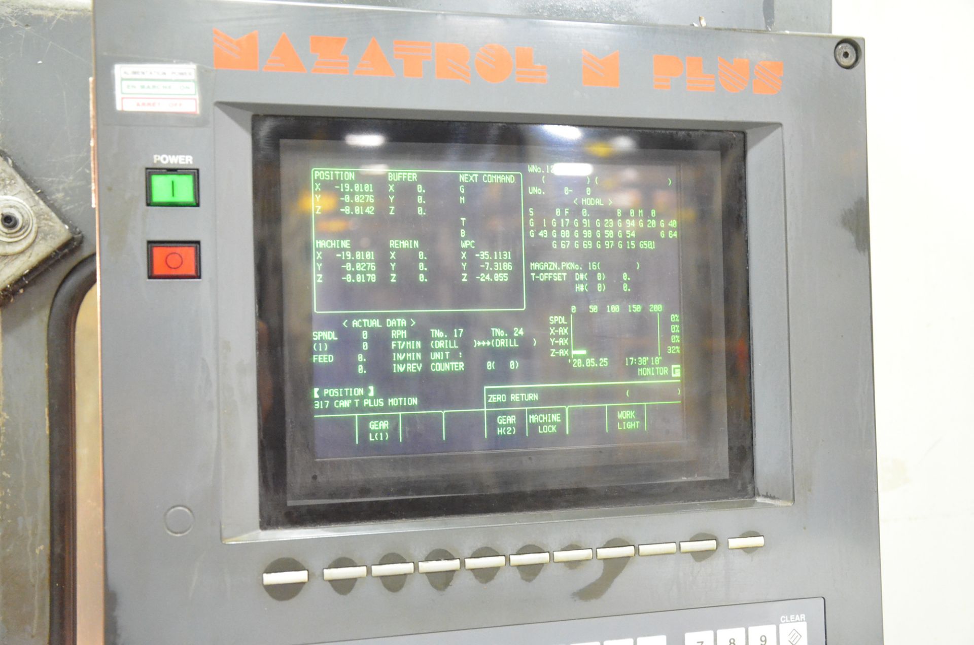 MAZAK MTV-515/40N CNC VERTICAL MACHINING CENTER WITH MAZATROL MPLUS CNC CONTROL, 51"X21.5" TABLE, - Image 6 of 15