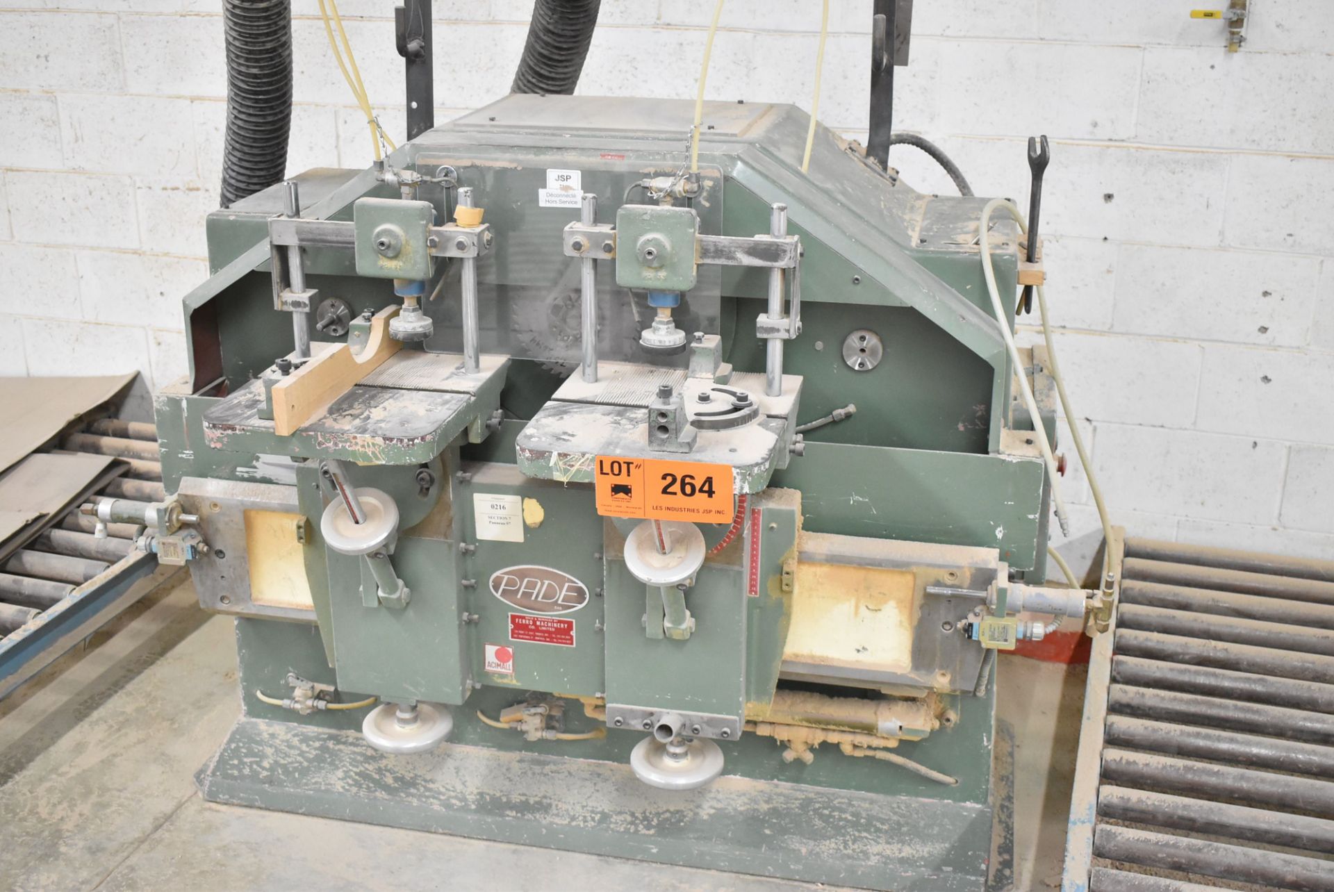 PADE SAS AUTOMATIC DOUBLE TENONER SAW, S/N: N/A (CI) [RIGGING FEES FOR LOT #264 - $225 CDN PLUS