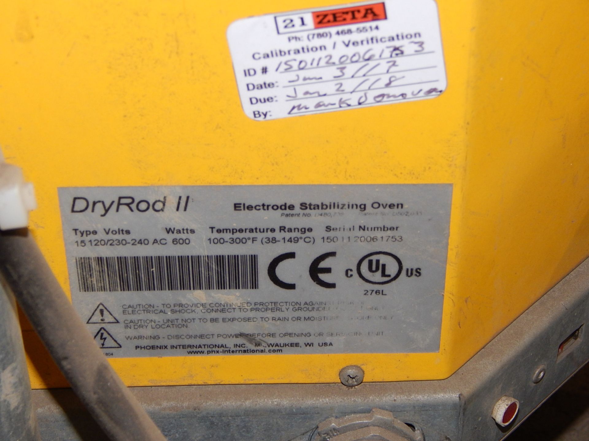 DRYROD II ELECTRODE STABILIZING OVEN, S/N: N/A - Image 3 of 3