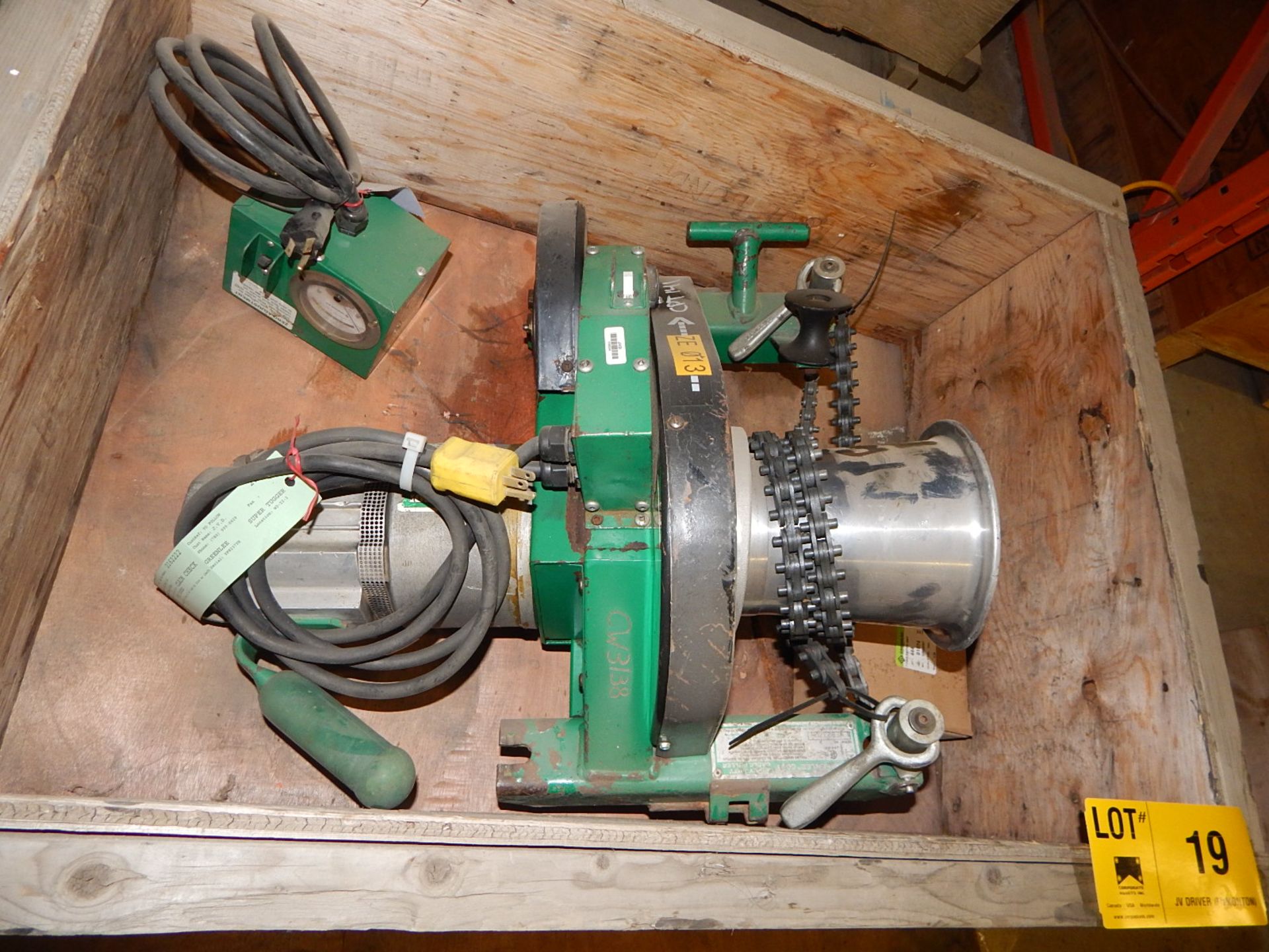 GREENLEE 6001 HEAVY DUTY CABLE PULLER WITH 6,500LB CAPACITY, S/N: F8237VH - Image 3 of 4