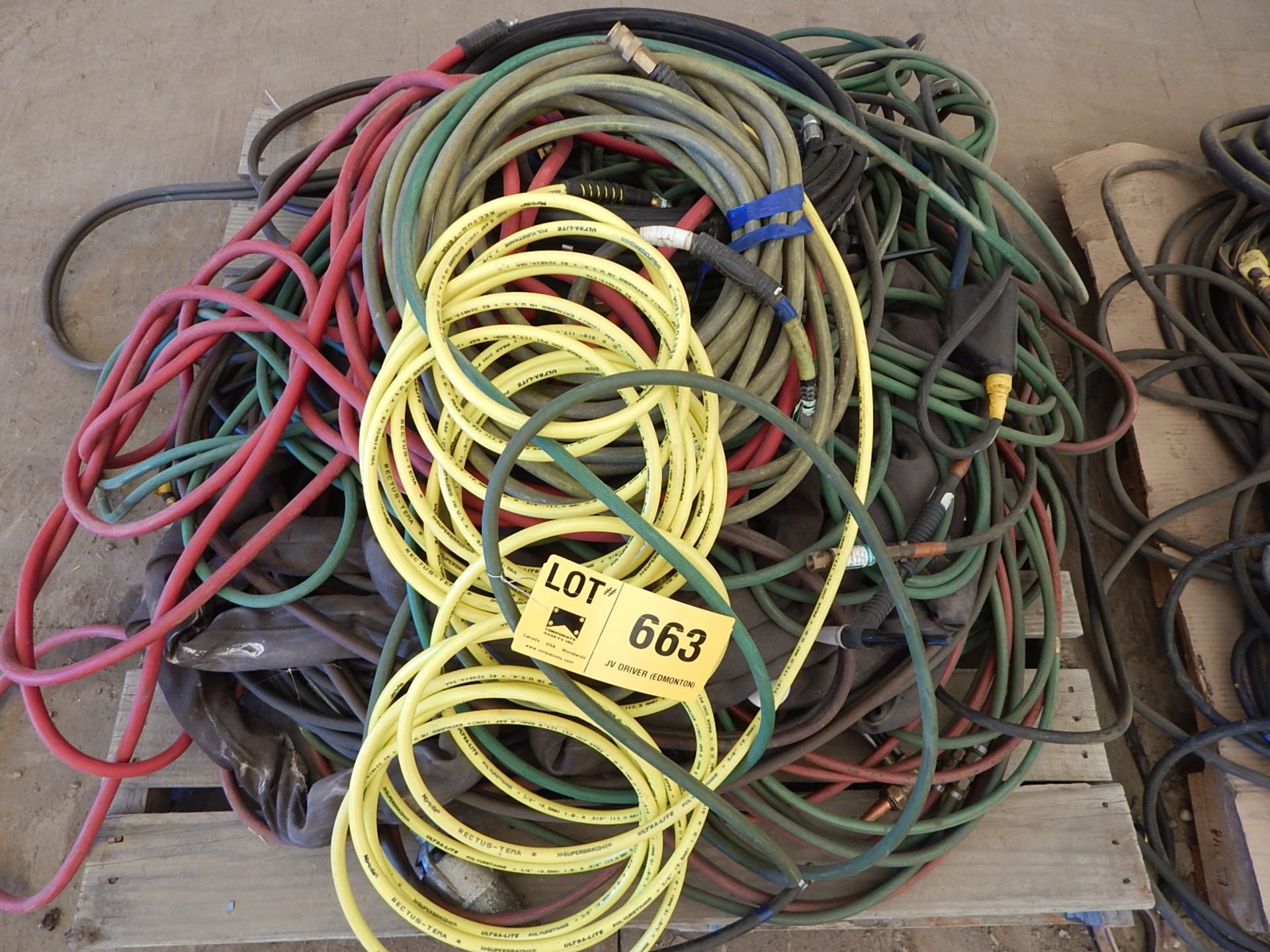 LOT/ PNEUMATIC HOSE AND WELDING CABLE
