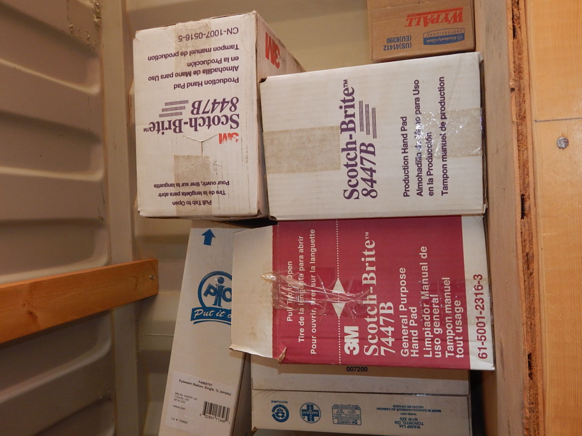 LOT/ CONTENTS OF SHELF CONSISTING OF SHRINK WRAP, SCRUBBING PADS, AND WIRE FLAGS (SC 235) - Image 2 of 3