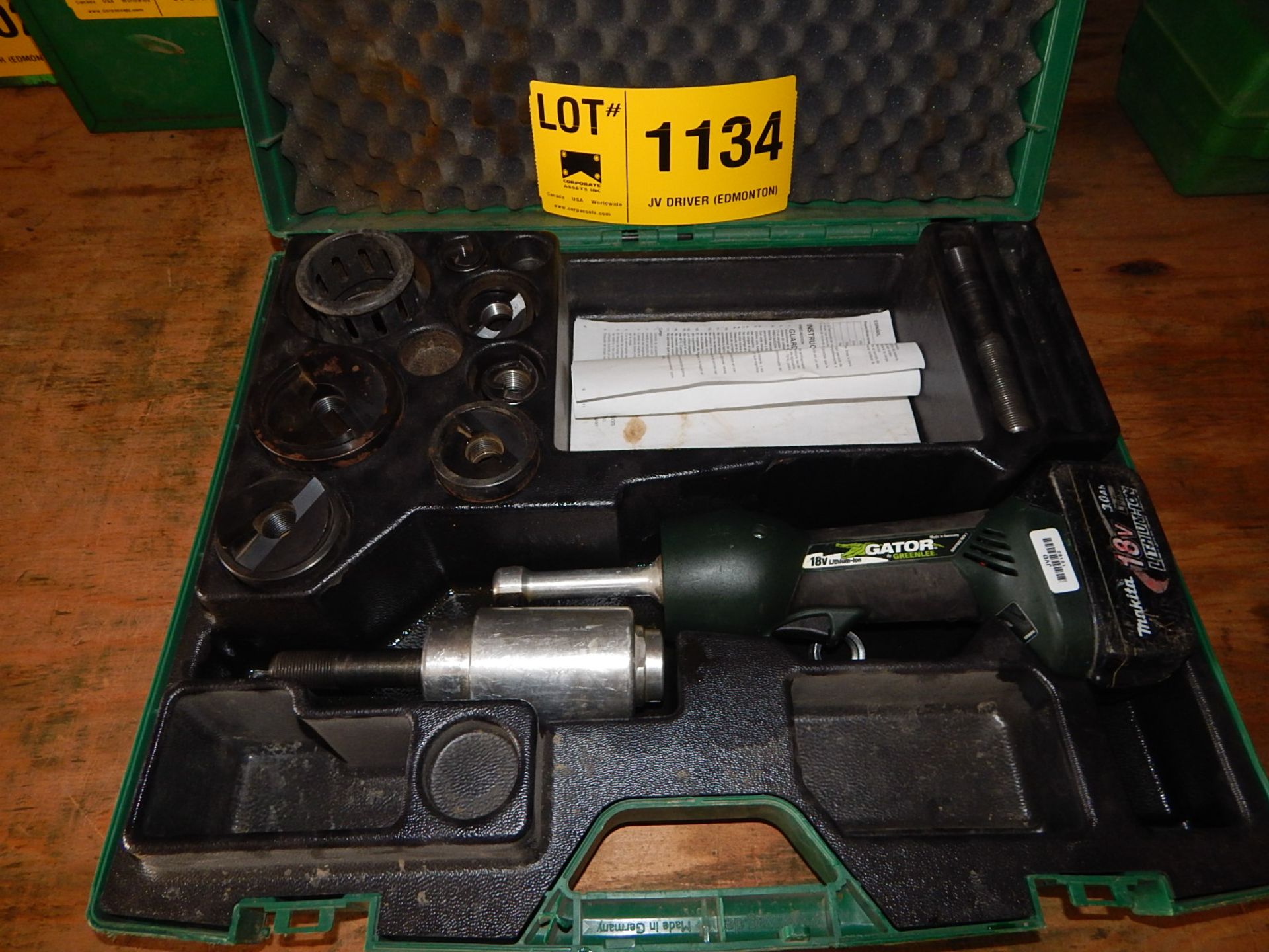 GREENLEE GATOR CORDLESS CRIMPING TOOL, S/N: N/A (SC 521)