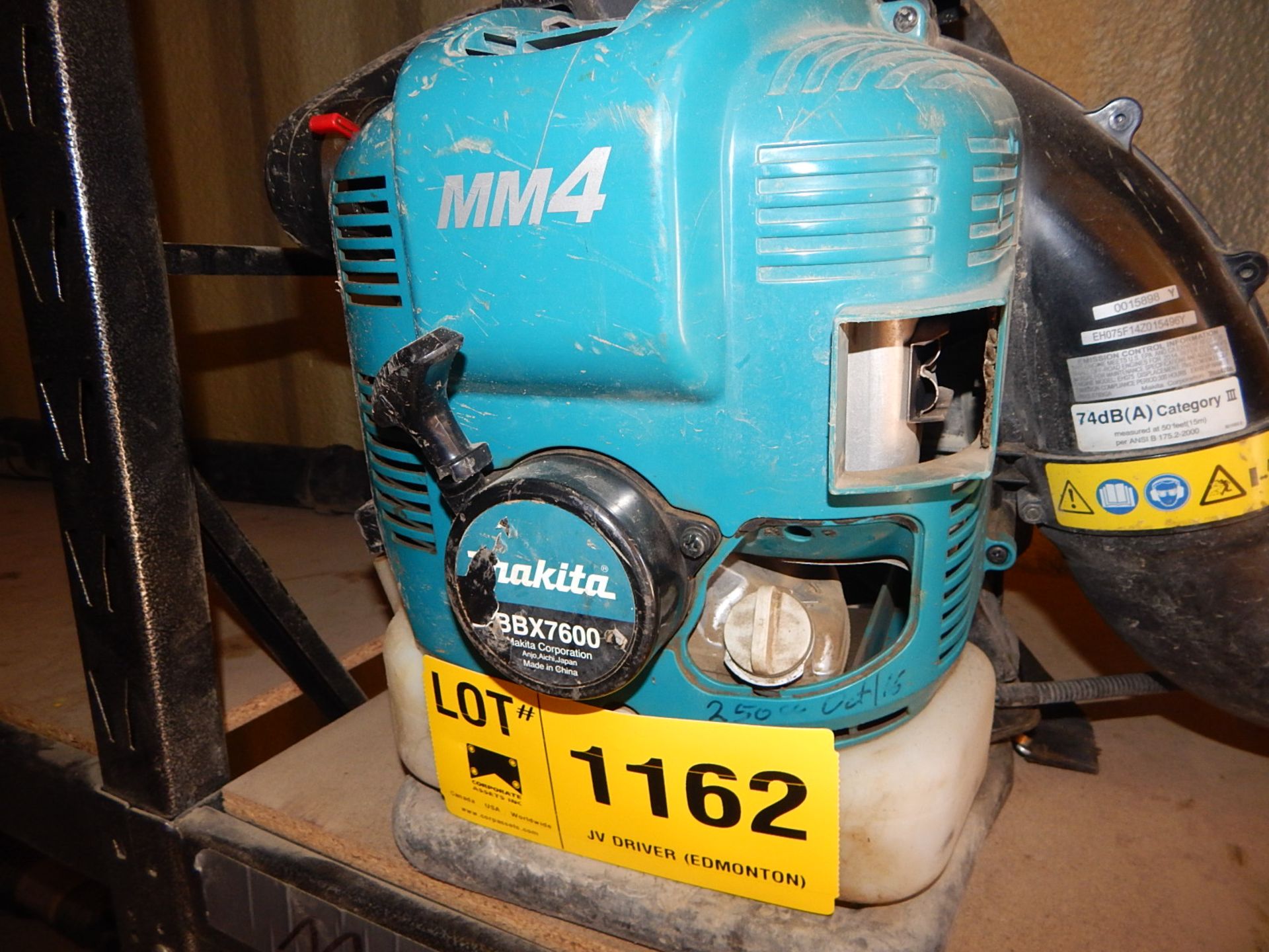 MAKITA BBX7600 BACKPACK-TYPE LEAF BLOWER, S/N: N/A (SC 396) - Image 2 of 2