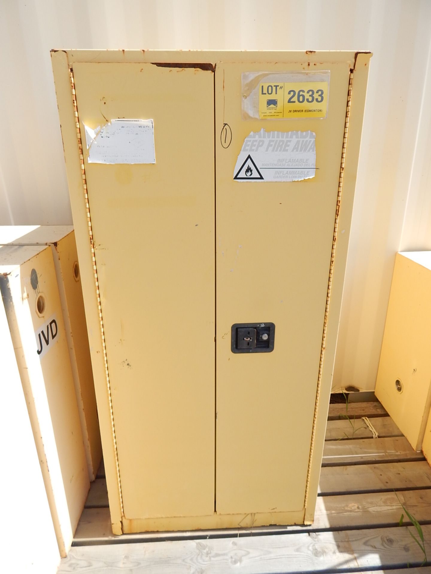 JUSTRITE FLAMMABLE STORAGE CABINET, S/N: N/A