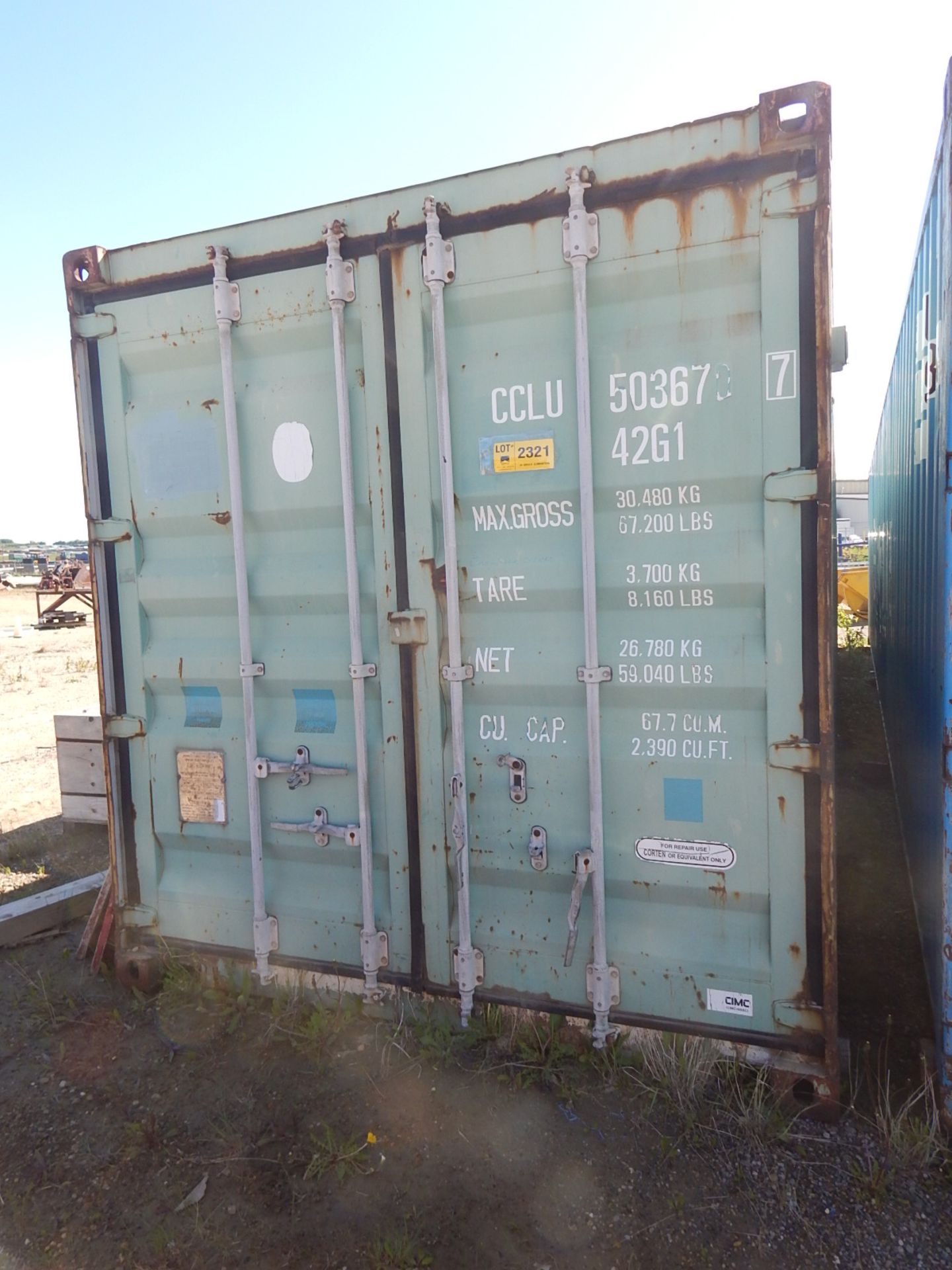 40' SEA CONTAINER, S/N: N/A (CCLU 503670 7) (DELAYED DELIVERY) (CI)