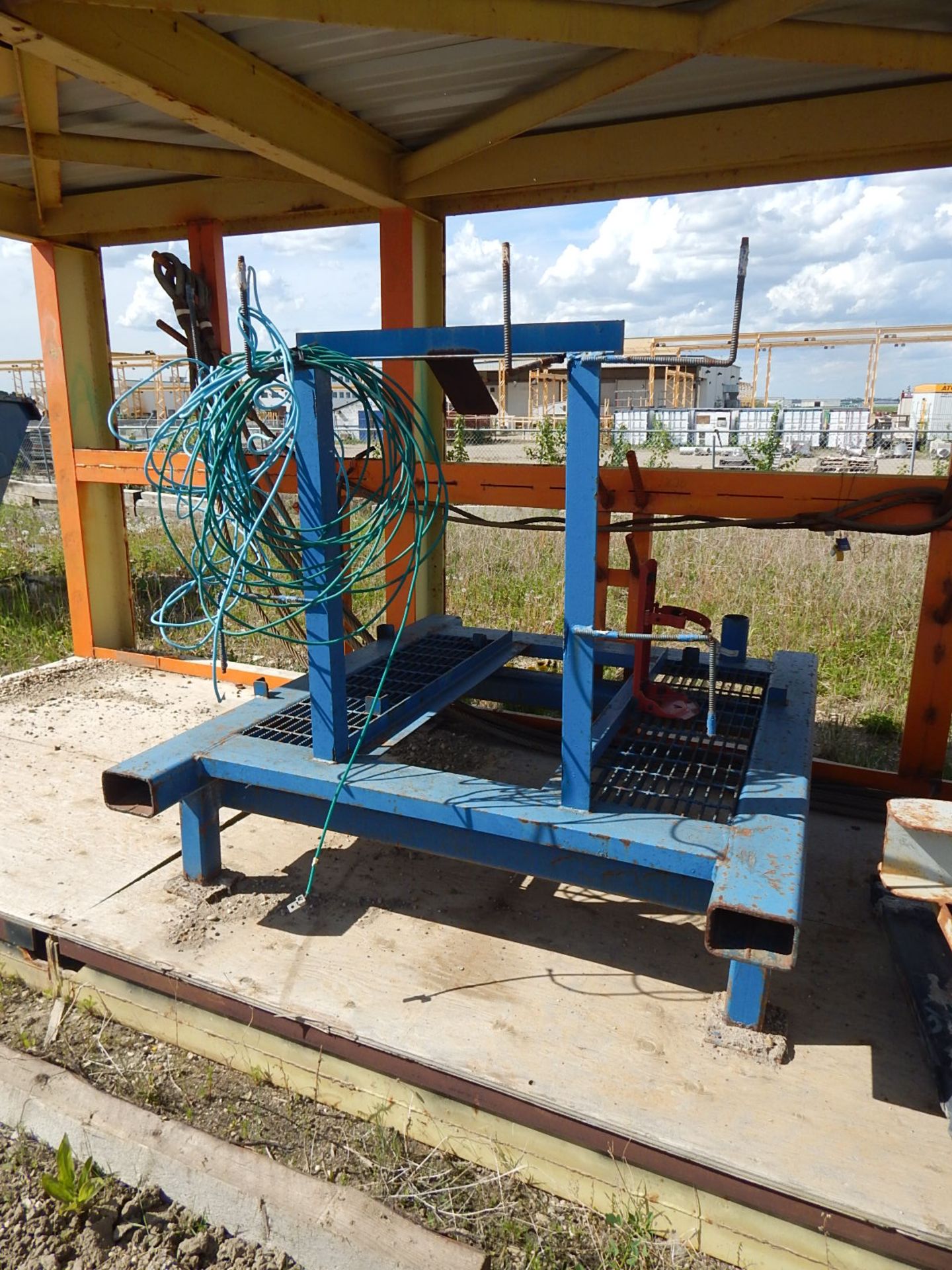 LOT/ COVERED STORAGE RACK WITH SURPLUS MATERIALS, S/N: N/A (CI) - Image 3 of 4