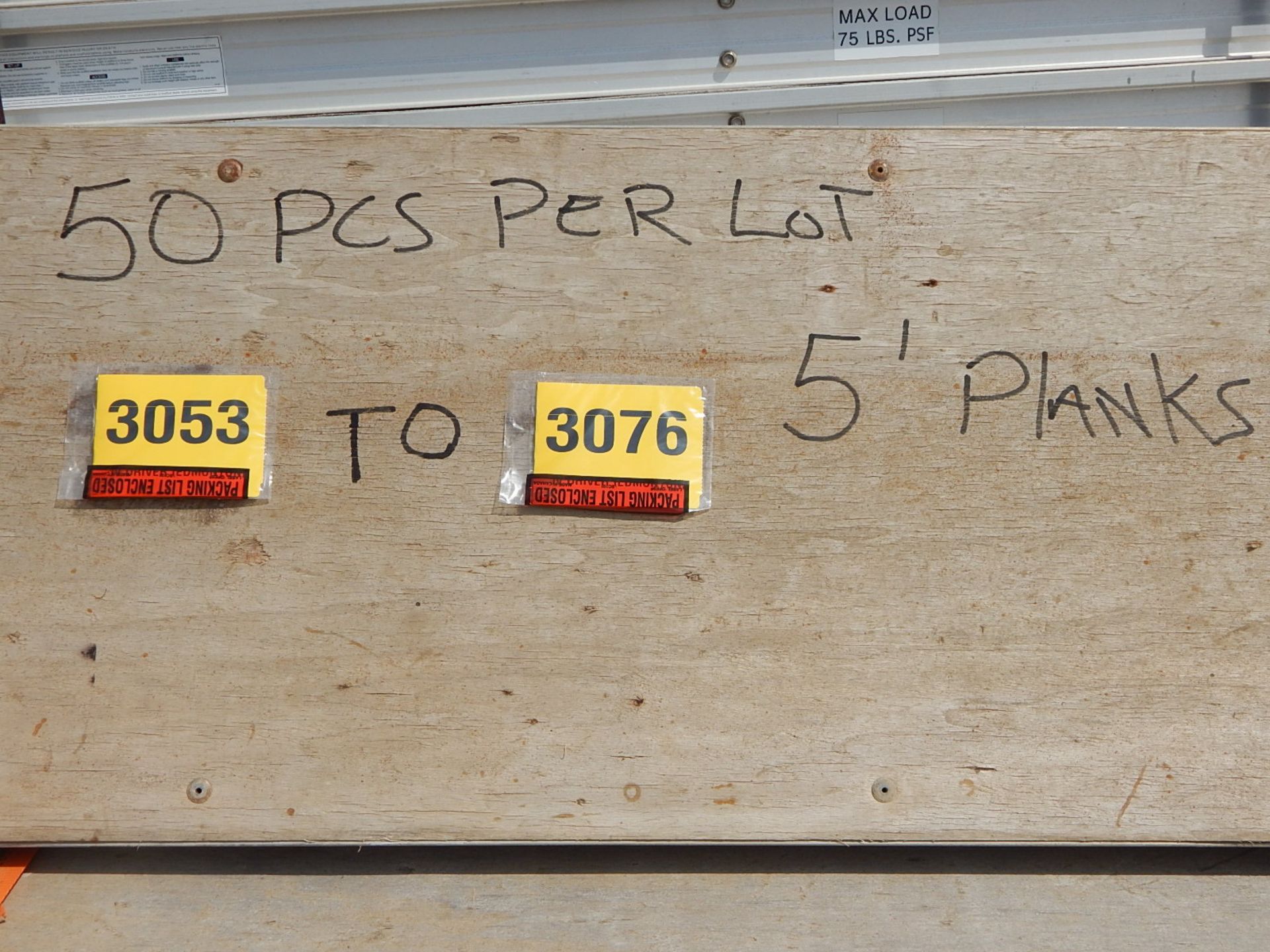 LOT/ (50) PIECES OF 5' HEAVY DUTY ALUMINUM PLYWOOD DECK (CI) - Image 4 of 4