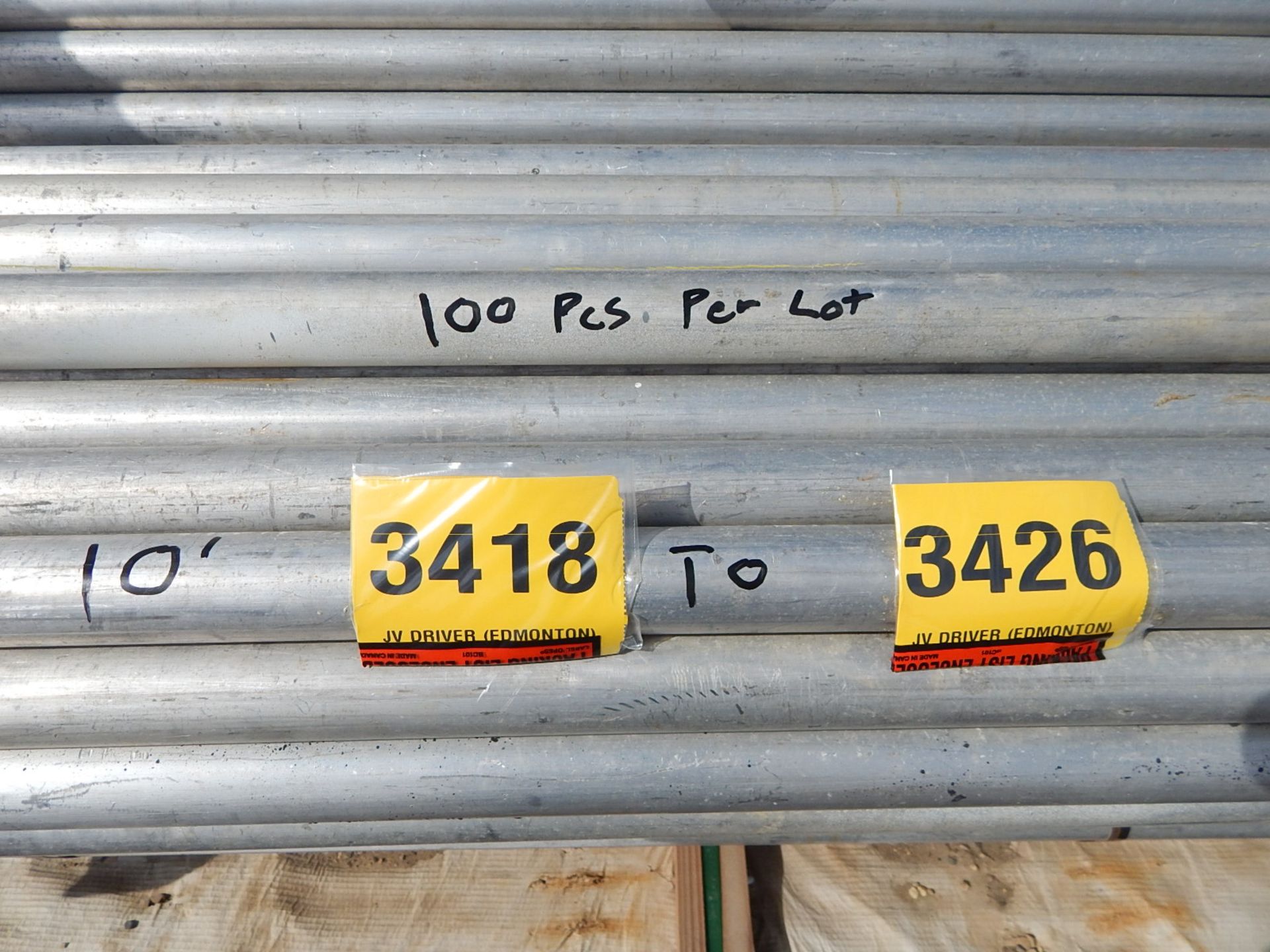 LOT/ 100 PIECES OF 10' ALUMINUM SCAFFOLDING TUBE (CI) - Image 3 of 3