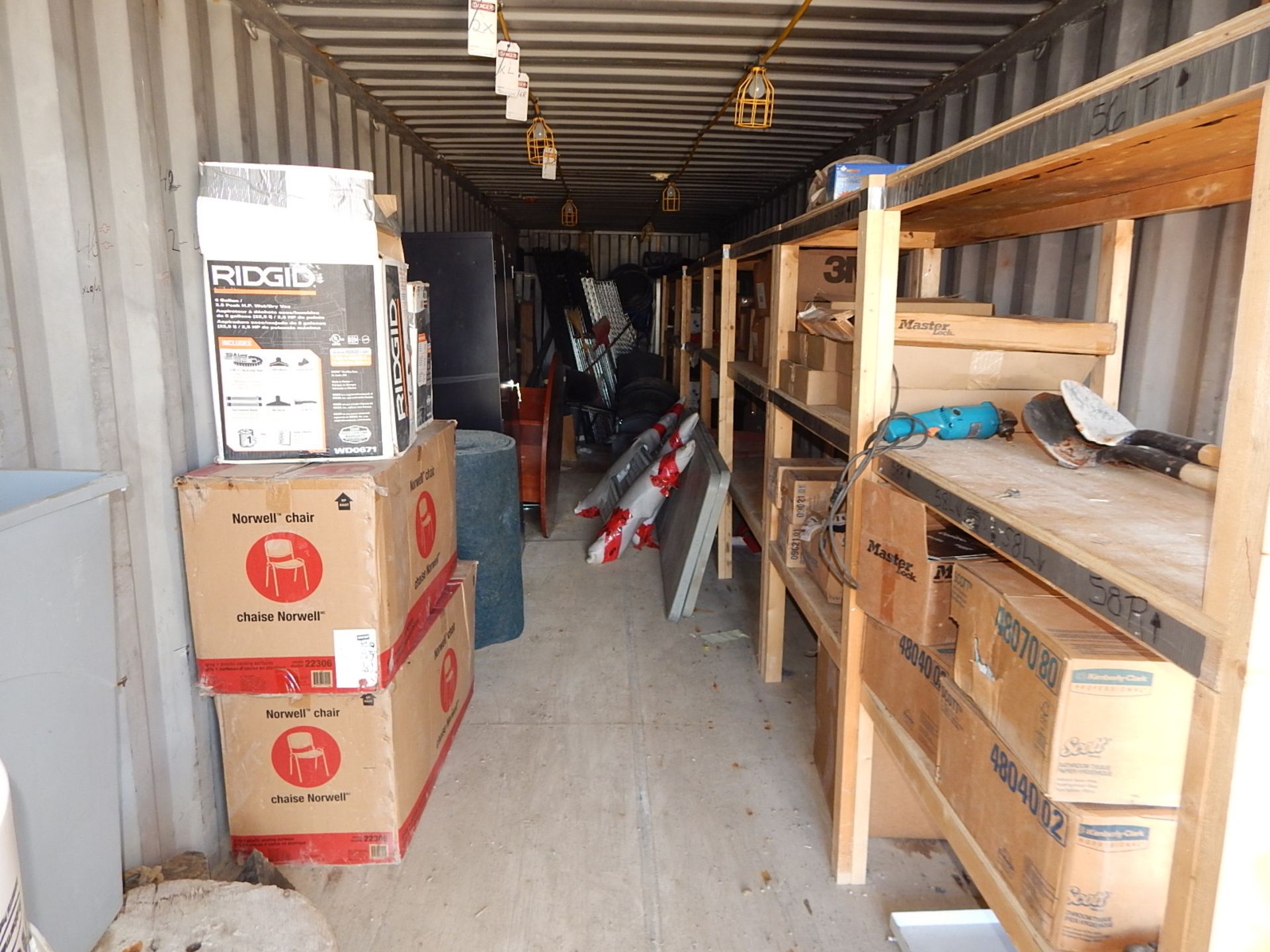 LOT/ CONTENTS OF CONTAINER CONSISTING OF FURNITURE, HARDWARE, CABINET, AND ADJUSTABLE RACKING - Image 3 of 8