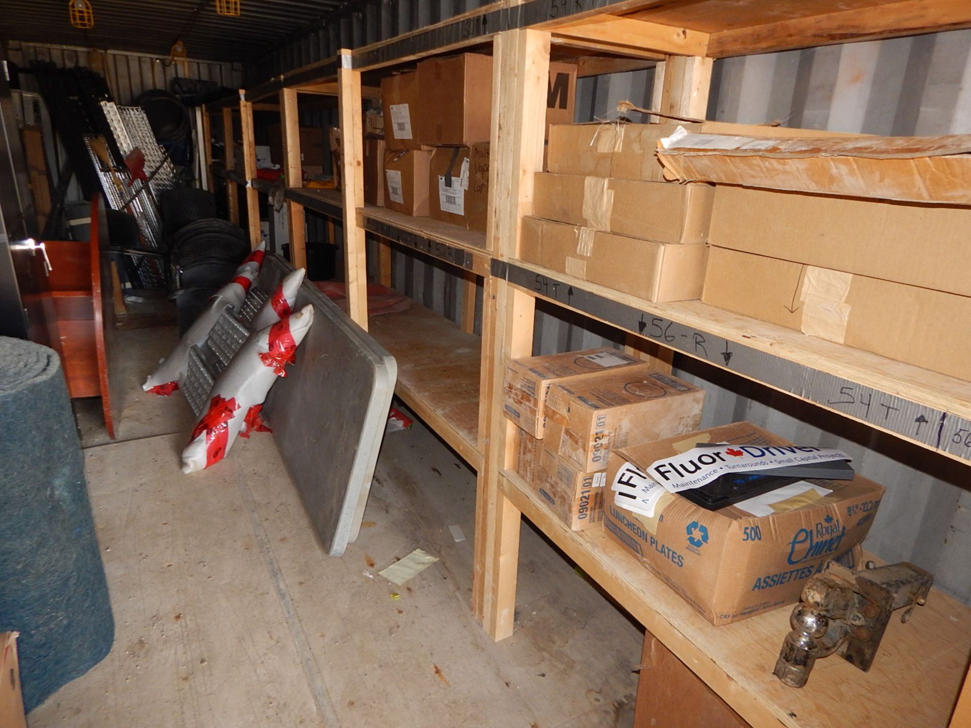 LOT/ CONTENTS OF CONTAINER CONSISTING OF FURNITURE, HARDWARE, CABINET, AND ADJUSTABLE RACKING - Image 5 of 8