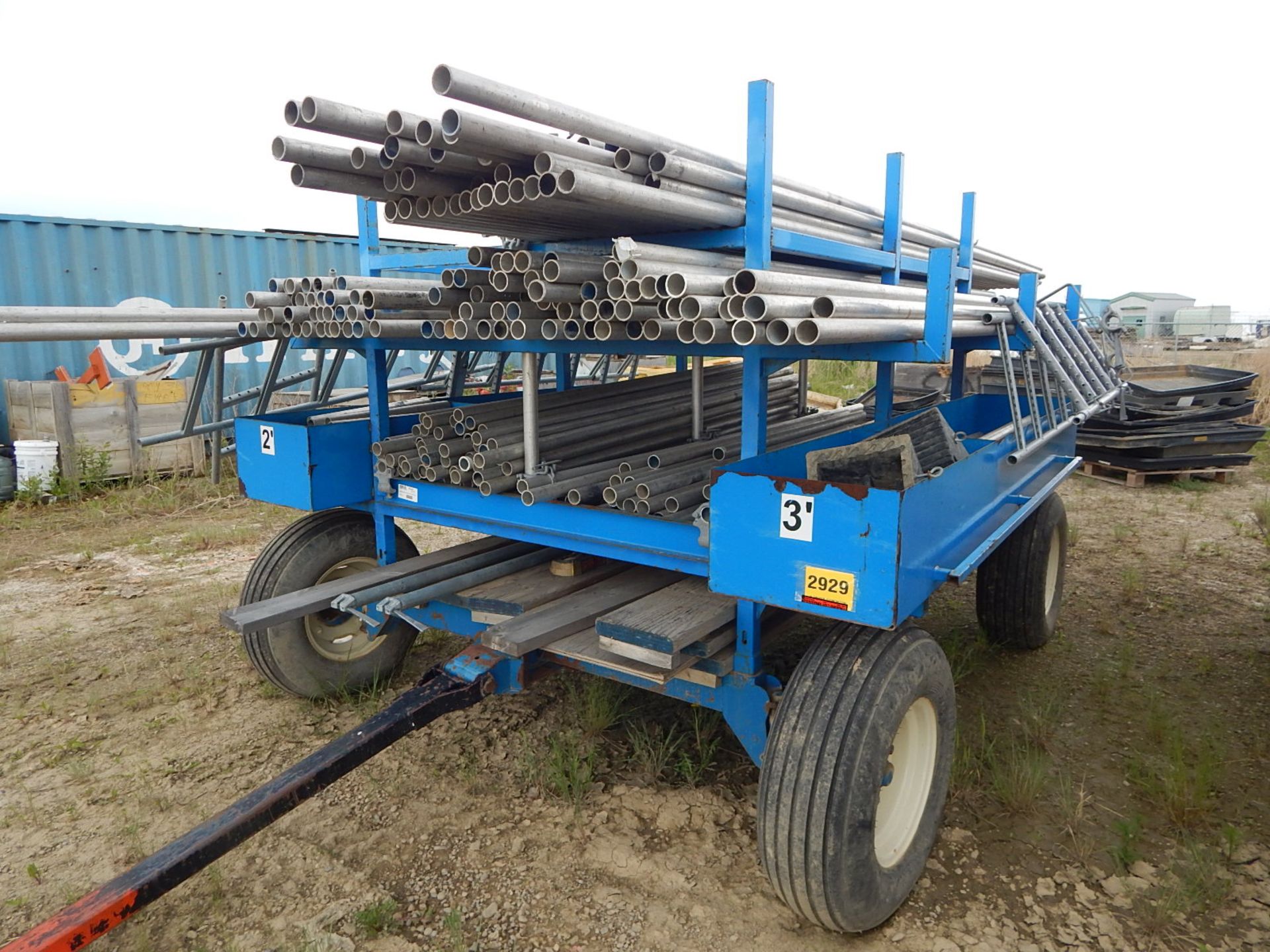 LOT/ SCAFFOLDING YARD TRAILER WITH CONTENTS