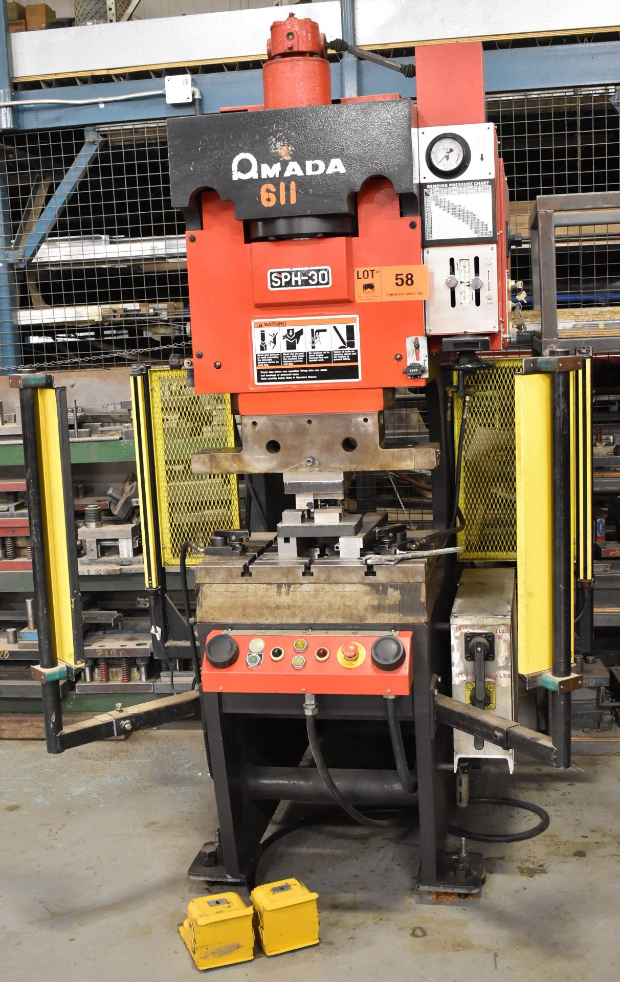 AMADA SPH-30 HYDRAULIC C-FRAME PRESS BRAKE WITH 30 TON CAPACITY, 3.94" STROKE, 12"X1/2" BENDING