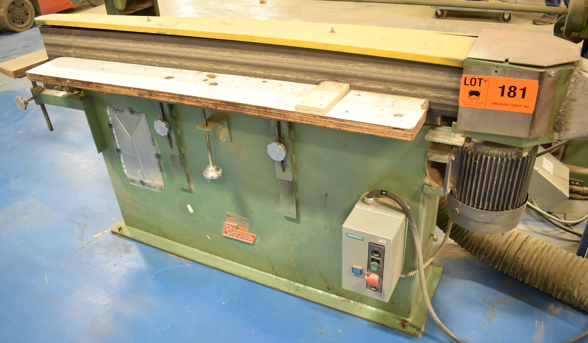 PROGRESS HORIZONTAL BELT SANDER WITH 6" BELT, 3 HP, S/N: N/A (CI) [RIGGING FEES FOR LOT #181 - $