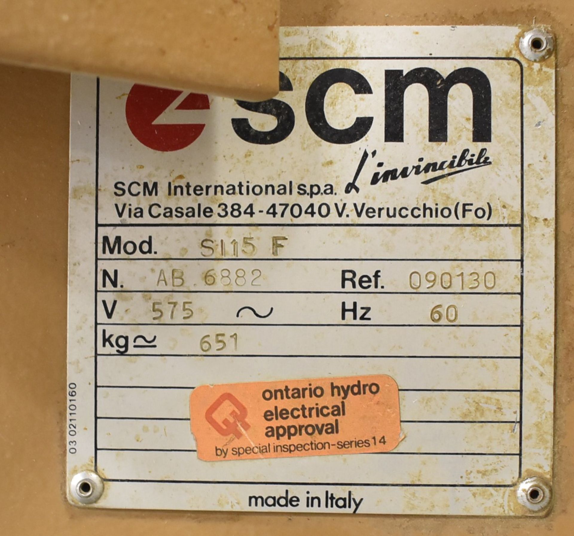 SCM SI15F 10" TABLE SAWS WITH 45"X32" TABLE, 45 DEG. MAX. BLADE ANGLE, SLIDING TABLE ATTACHMENT, - Image 3 of 3