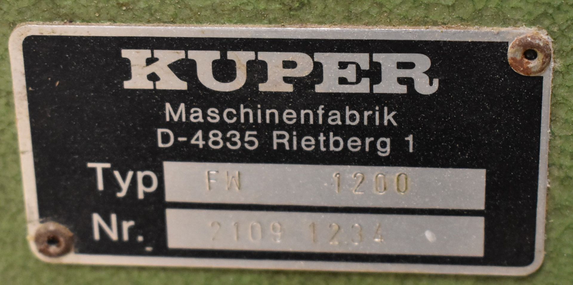 KUPER FW1200 VENEER SPLICING MACHINE WITH 196'/MIN MAX. WORK SPEED, 0.118" MAX. VENEER SHEET - Image 5 of 5