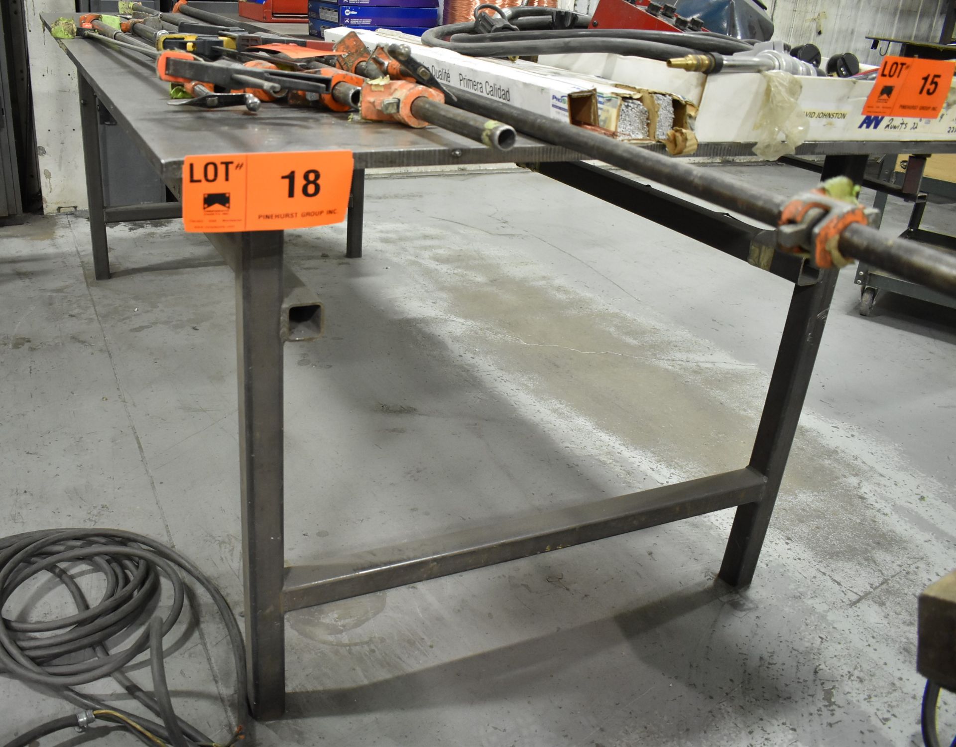 STEEL WELDING TABLE (DELAYED DELIVERY) [RIGGING FEES FOR LOT #18 - $25 USD PLUS APPLICABLE TAXES]