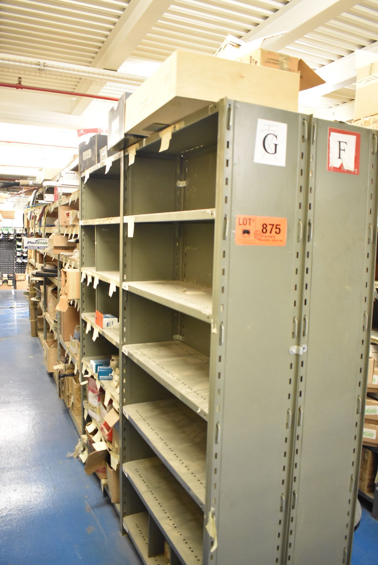 LOT/ (80) SECTIONS OF STEEL SHELVING (DELAYED DELIVERY)