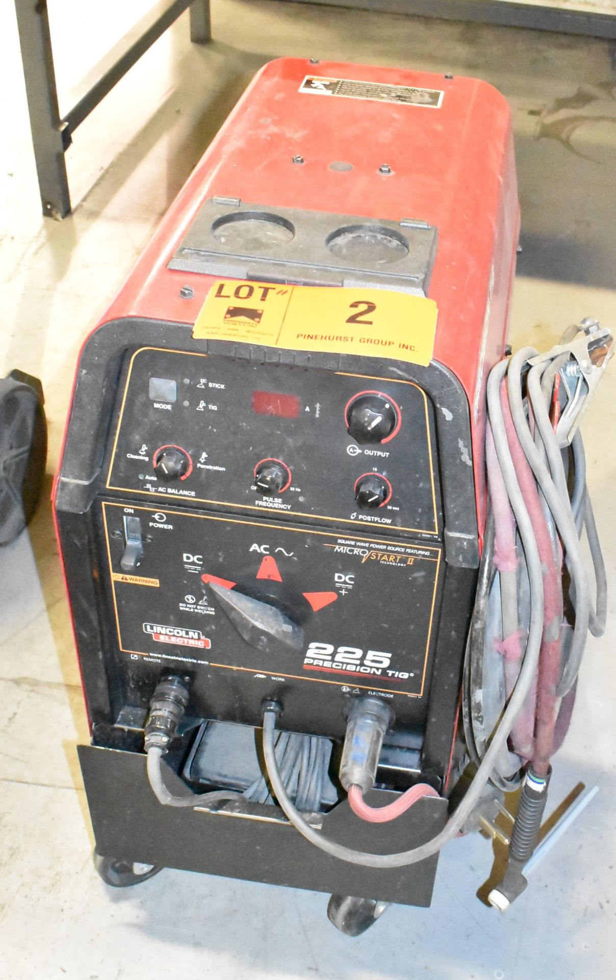 LINCOLN ELECTRIC PRECISION TIG 225 TIG WELDER WITH CABLES & GUN, S/N: N/A [RIGGING FEES FOR LOT #2 -