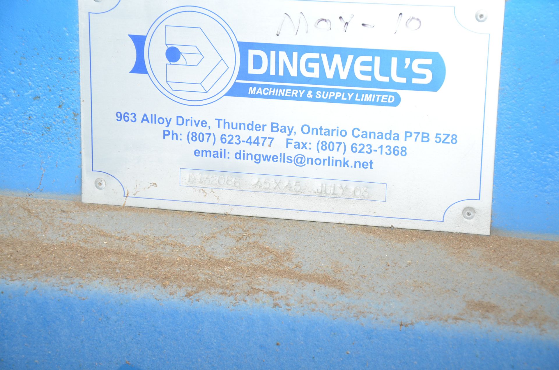 DINGWELL'S (2003) 45X45 CHIP FEEDER, S/N: 132086 [RIGGING FEES FOR LOT #245 - $875 USD PLUS - Image 3 of 3