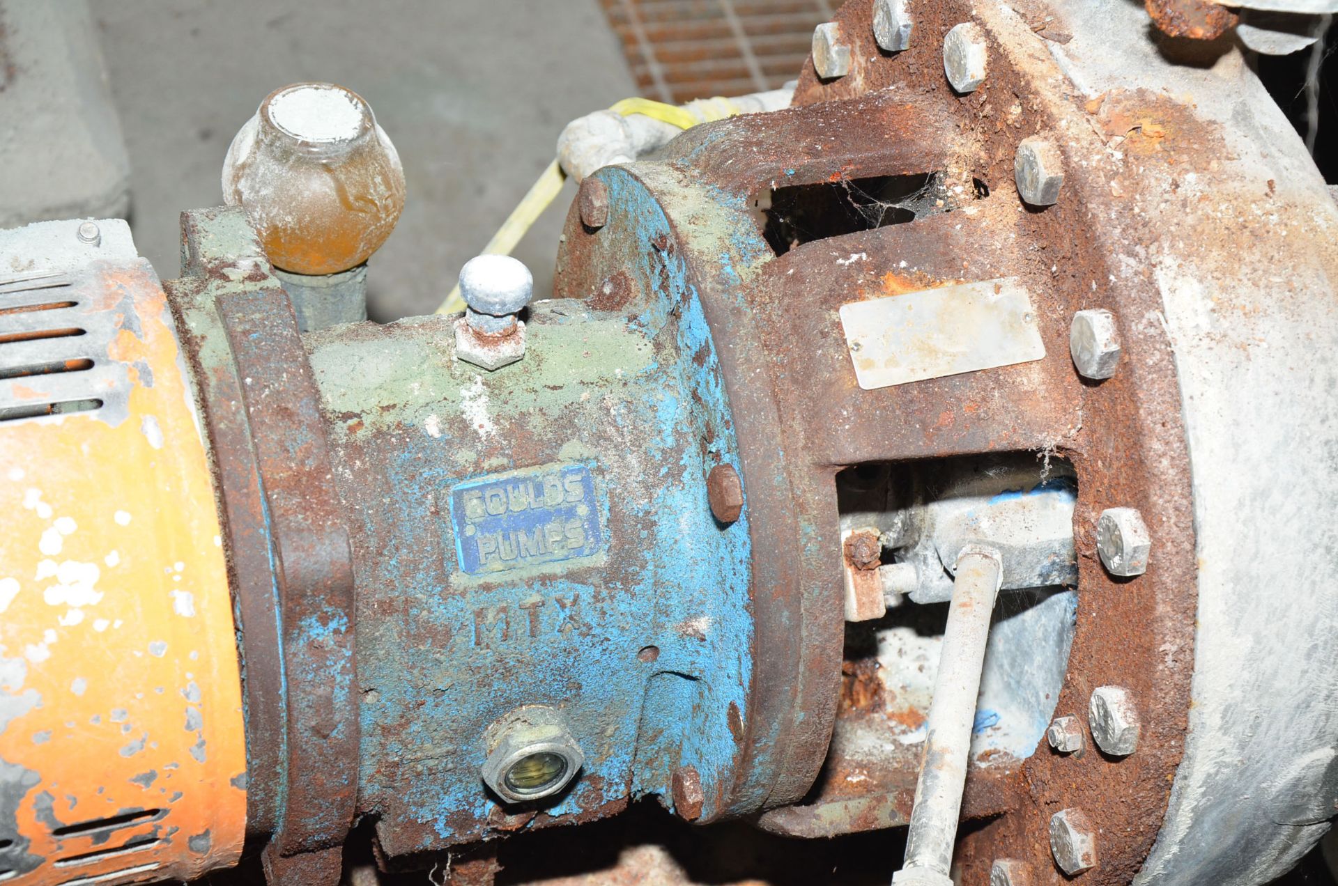 GOULDS STAINLESS STEEL CENTRIFUGAL PUMP WITH ELECTRIC DRIVE MOTOR, S/N: N/A [RIGGING FEES FOR LOT # - Image 2 of 2