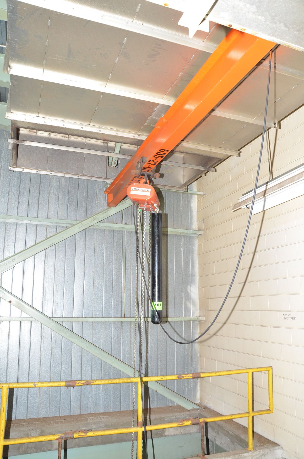 LOT/ CM 2 TON CAPACITY HIGH REACH ELECTRIC CHAIN HOIST WITH BEAM, S/N N/A [RIGGING FEES FOR LOT #501 - Image 2 of 2