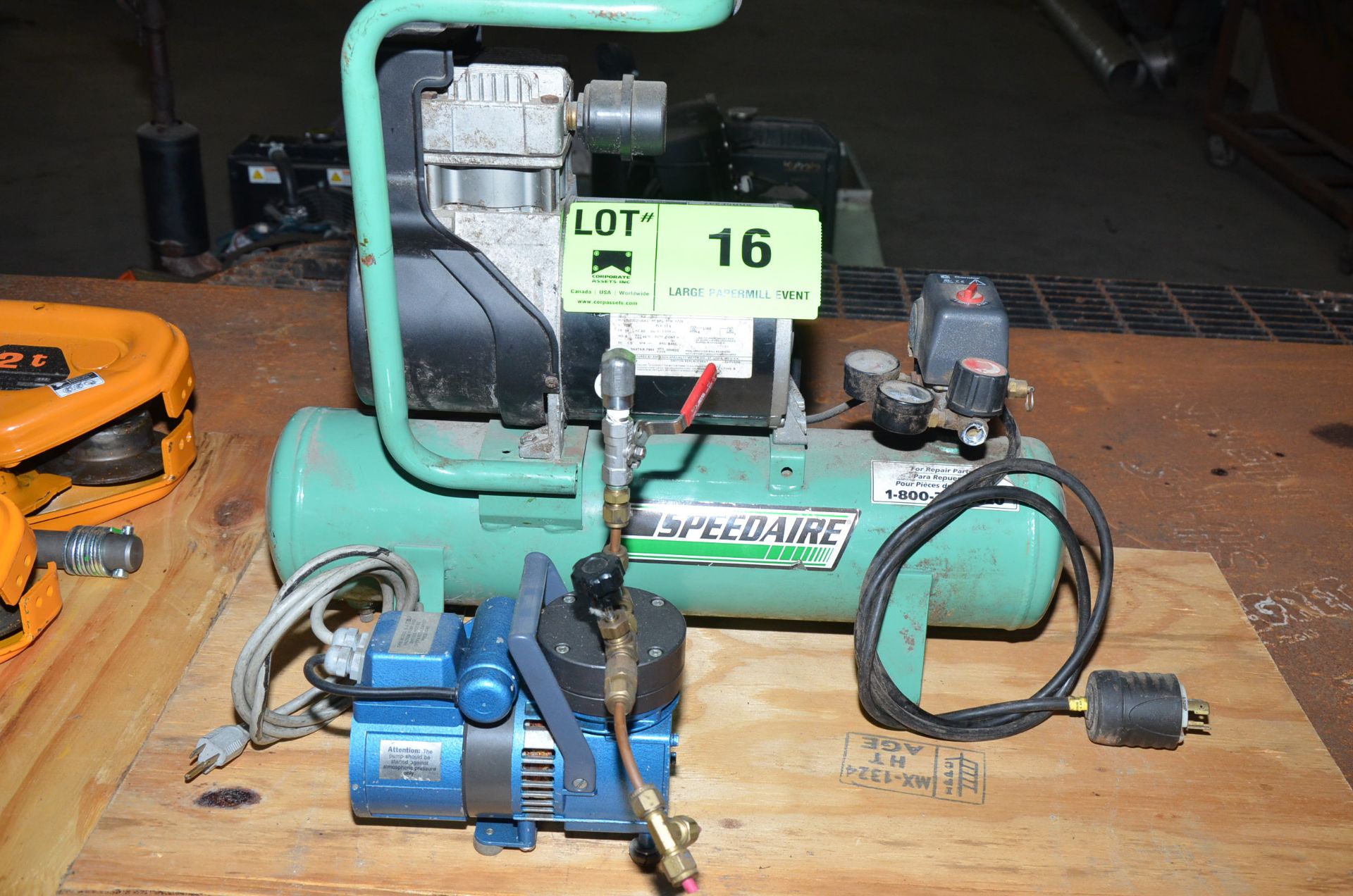 LOT/ BENCH TYPE AIR COMPRESSORS [RIGGING FEES FOR LOT #16 - $85 USD PLUS APPLICABLE TAXES]