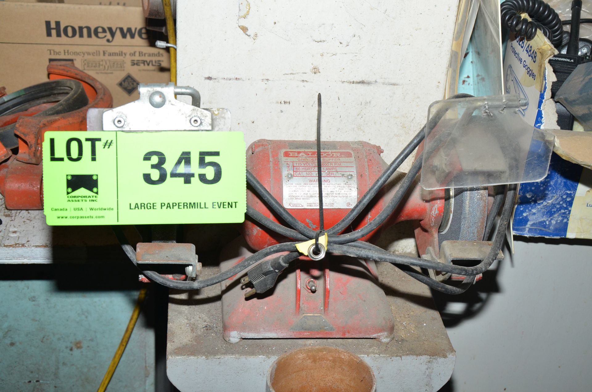 BALDOR 6" DOUBLE-END BENCH GRINDER, S/N: N/A [RIGGING FEES FOR LOT #345 - $60 USD PLUS APPLICABLE