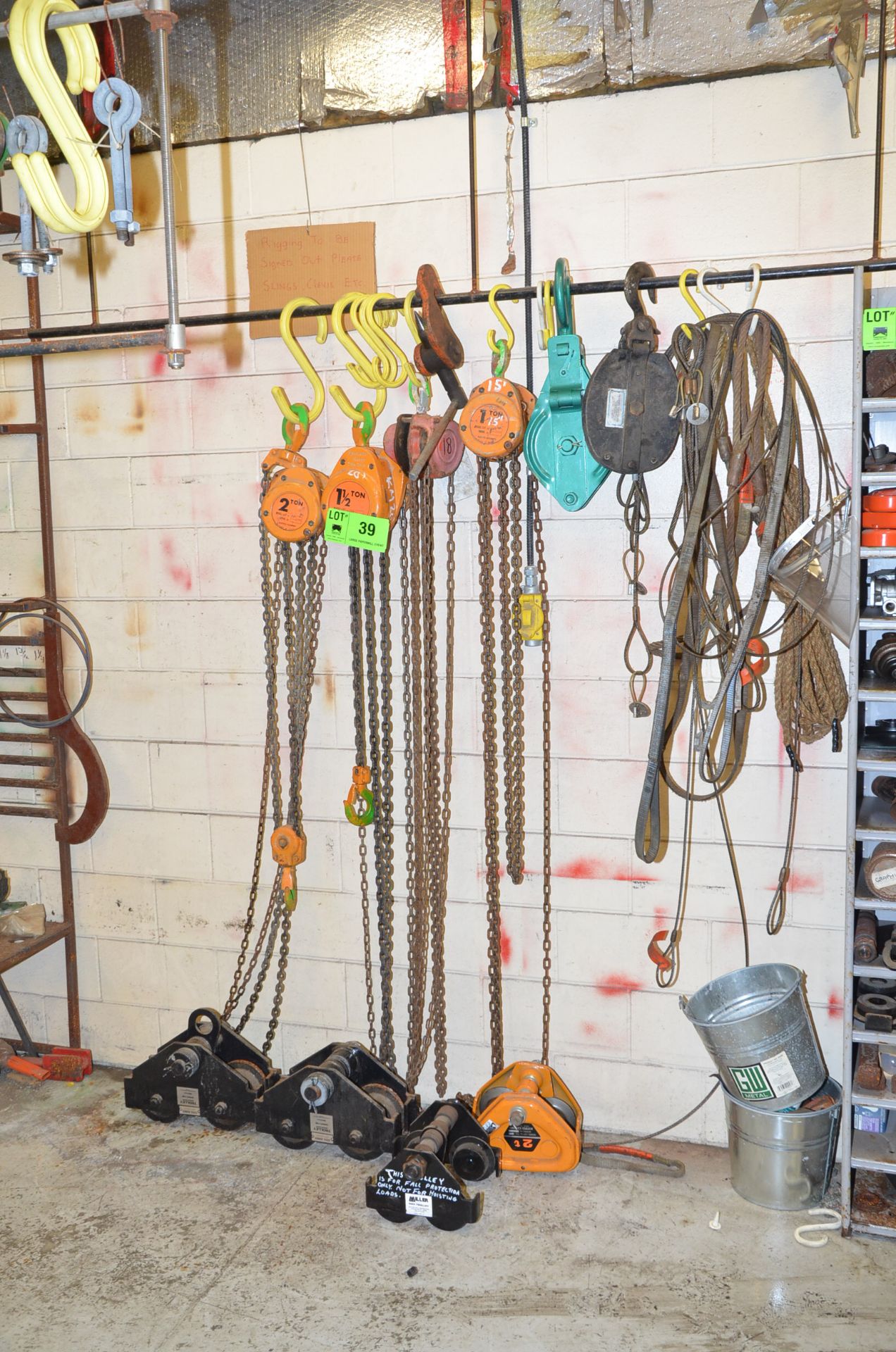 LOT/ CHAINFALLS AND LIFTING SUPPLIES [RIGGING FEES FOR LOT #39 - $125 USD PLUS APPLICABLE TAXES] - Image 2 of 4