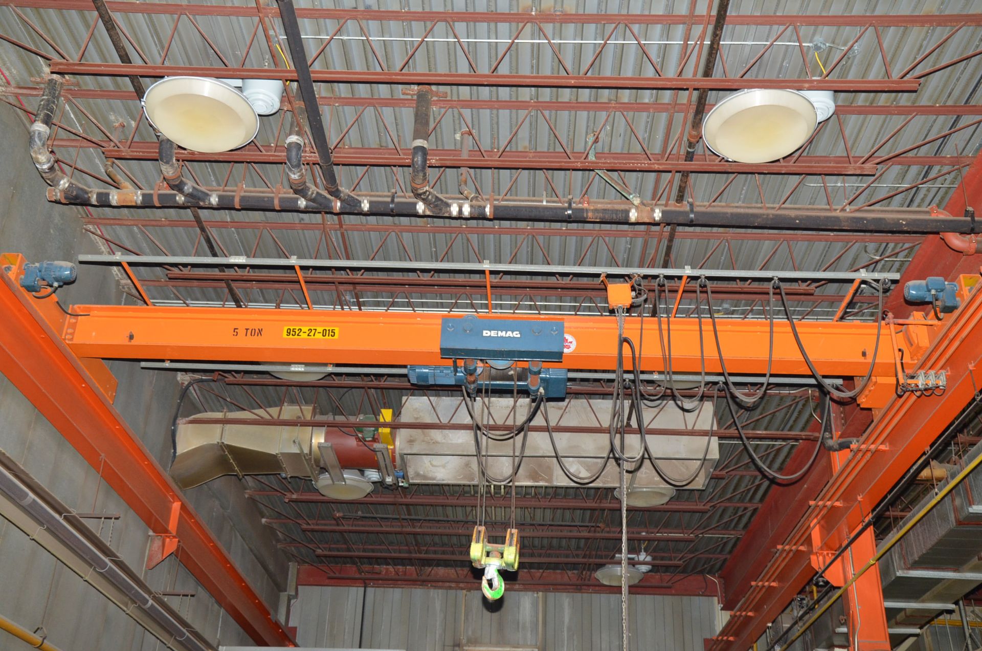 DEMAG 5TON CAPACITY TOP-RUNNING SINGLE-GIRDER OVERHEAD BRIDGE CRANE SYSTEM WITH 24' SPAN, 20' HEIGHT - Image 2 of 5