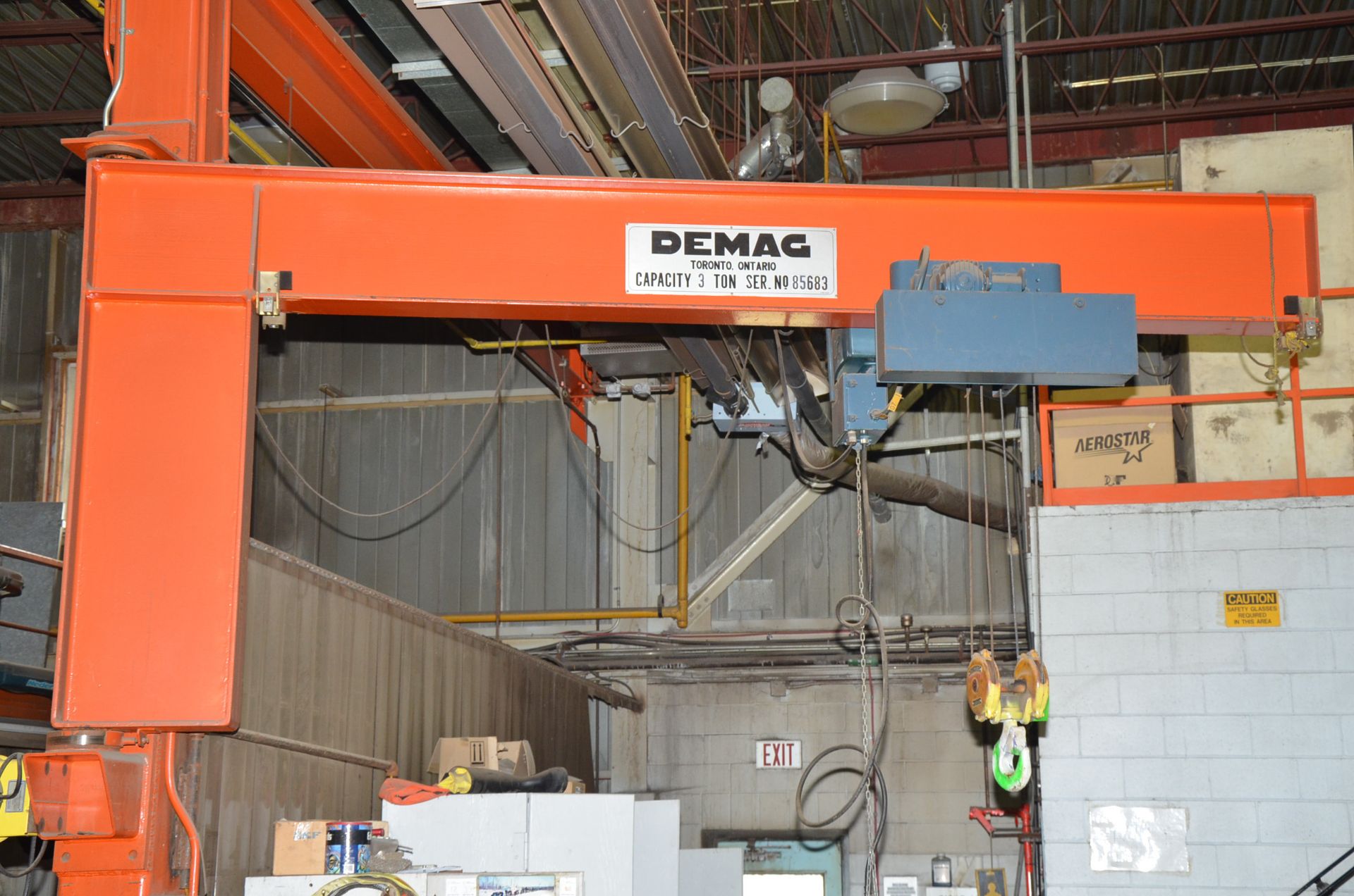 DEMAG 3TON COLUMN MOUNTED JIB ARM WITH 13' SPAN AND 12' HEIGHT UNDER THE HOOK, S/N: 85683 [RIGGING - Image 2 of 2