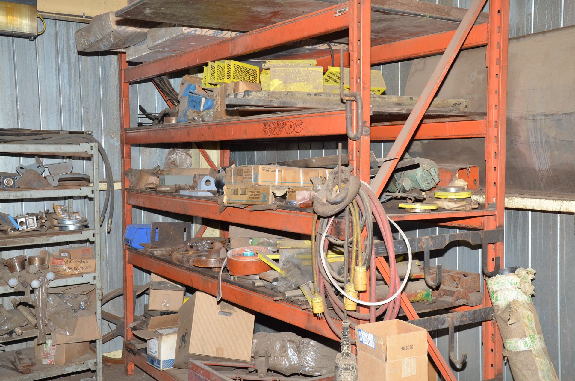 LOT/ (3) SECTIONS OF RACKING WITH SPARE PARTS, BEARINGS AND COMPONENTS [RIGGING FEES FOR LOT # - Image 3 of 3
