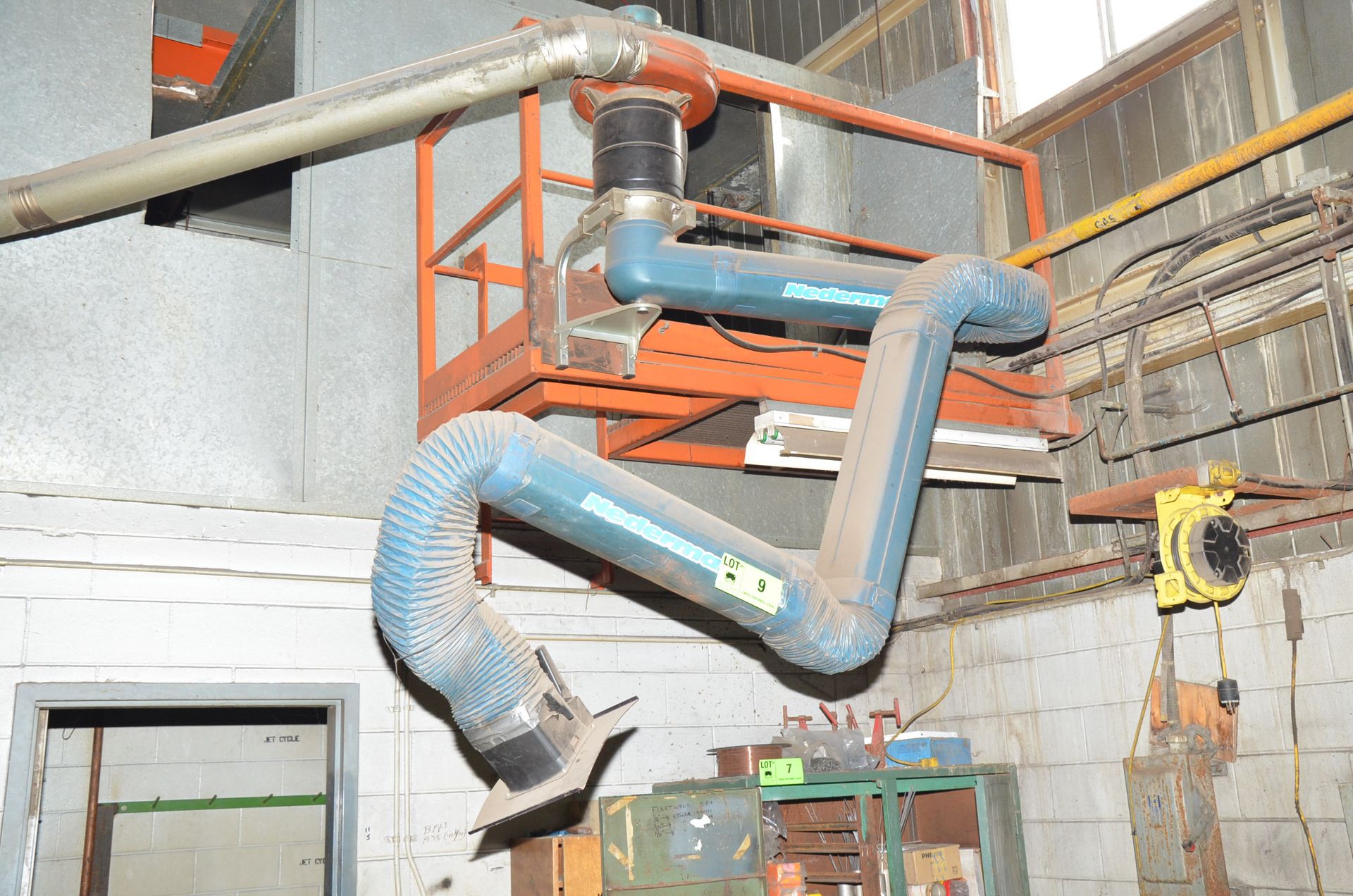 NEDERMAN SNORKLE TYPE WELDING FUME EXTRACTOR WITH BLOWER, S/N: N/A [RIGGING FEES FOR LOT #9 - $200