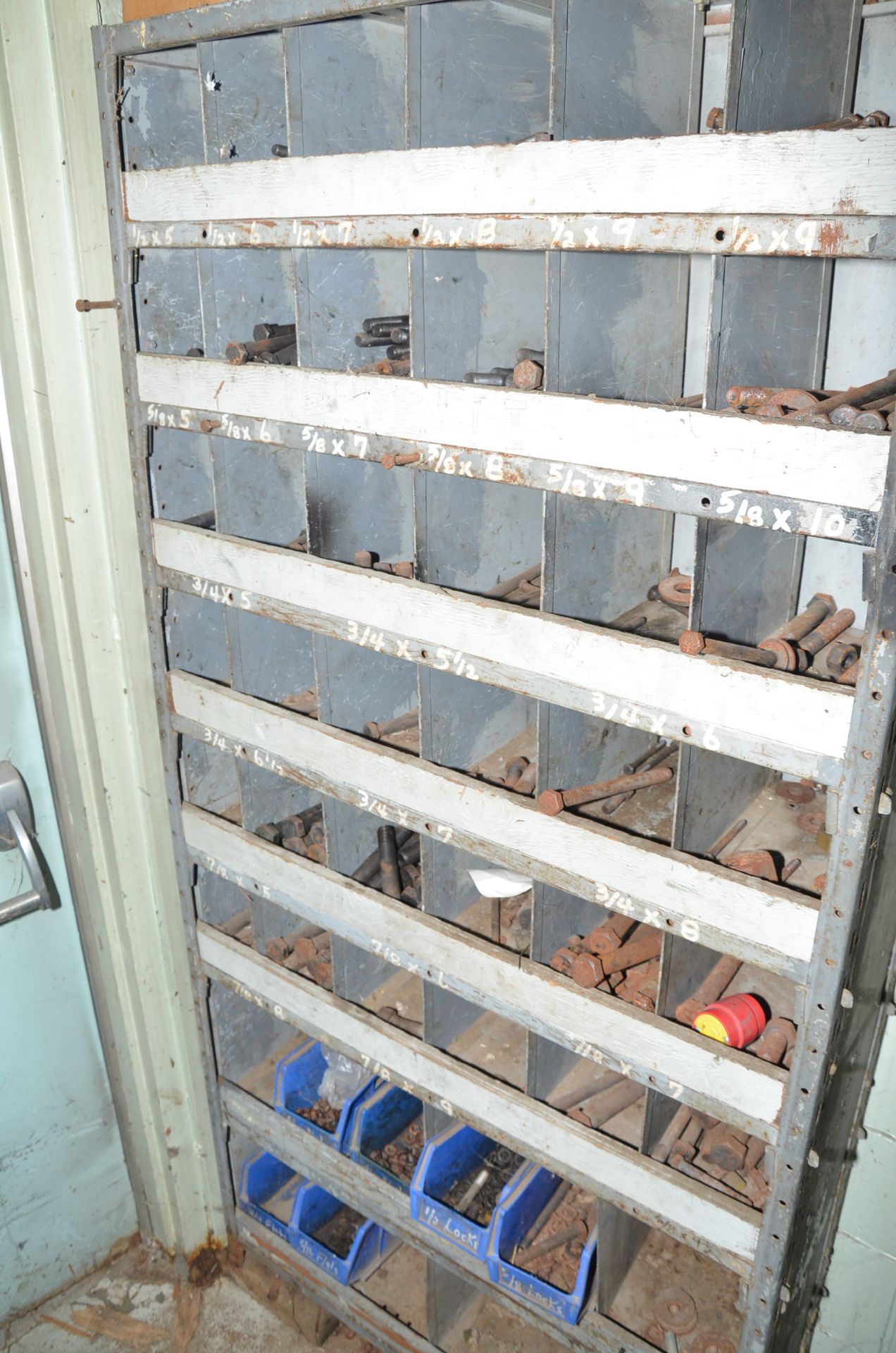 LOT/ (2) PIGEONHOLE CABINETS WITH FASTENING HARDWARE [RIGGING FEES FOR LOT #60 - $125 USD PLUS - Image 3 of 3