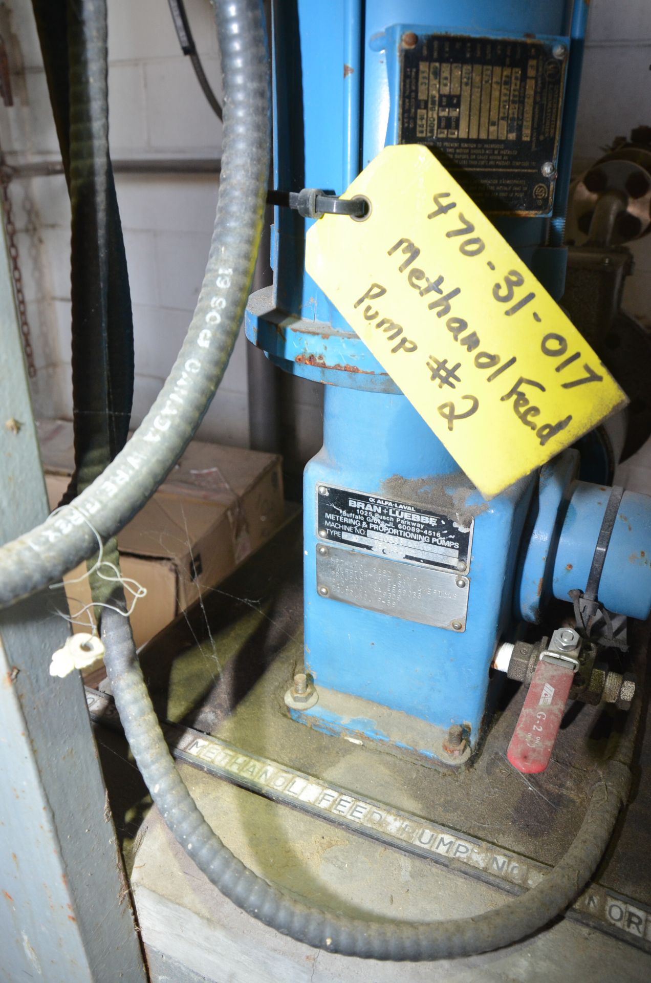 BRANN+LUEBBE VE-K31 ELECTRIC METERING PUMP, S/N N/A [RIGGING FEES FOR LOT #647 - $150 USD PLUS - Image 3 of 3