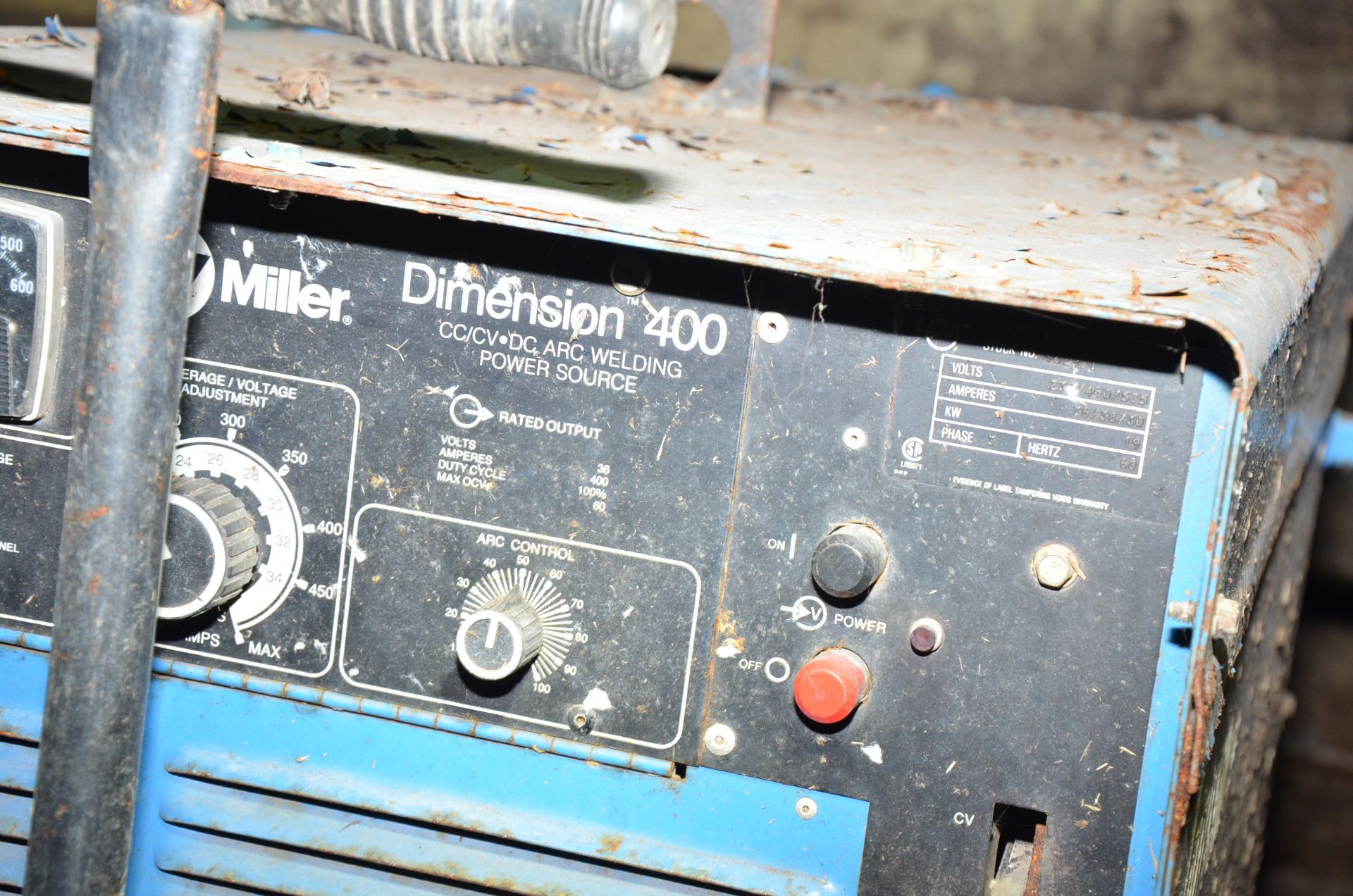 MILLER DIMENSION 400 CC/CV-DC ARC WELDING POWER SOURCE, S/N N/A [RIGGING FEES FOR LOT #790 - $85 USD - Image 2 of 2