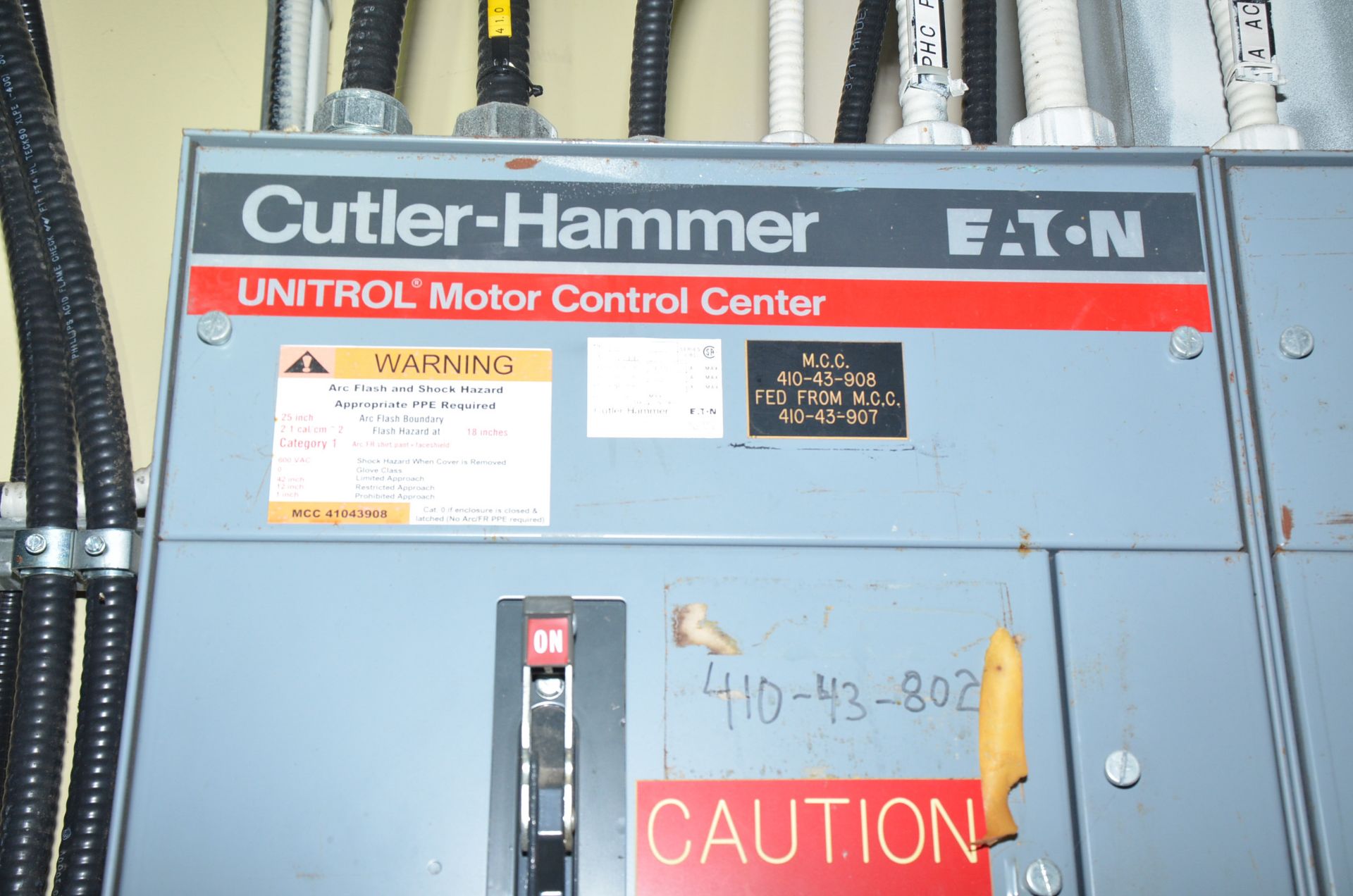CUTLER HAMMER 2-BANK MOTOR CONTROL CENTER, S/N N/A [RIGGING FEES FOR LOT #557 - $200 USD PLUS - Image 2 of 2