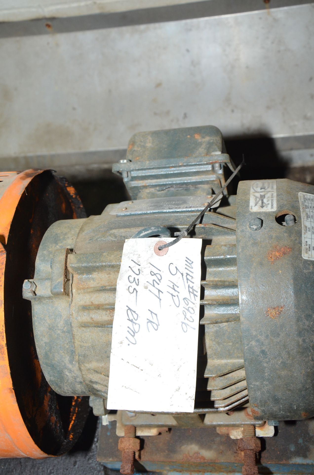 GOULDS 3196 1X2-10 CENTRIFUGAL PUMP WITH 5 HP ELECTRIC DRIVE MOTOR, S/N 7250501 [RIGGING FEES FOR - Image 2 of 3