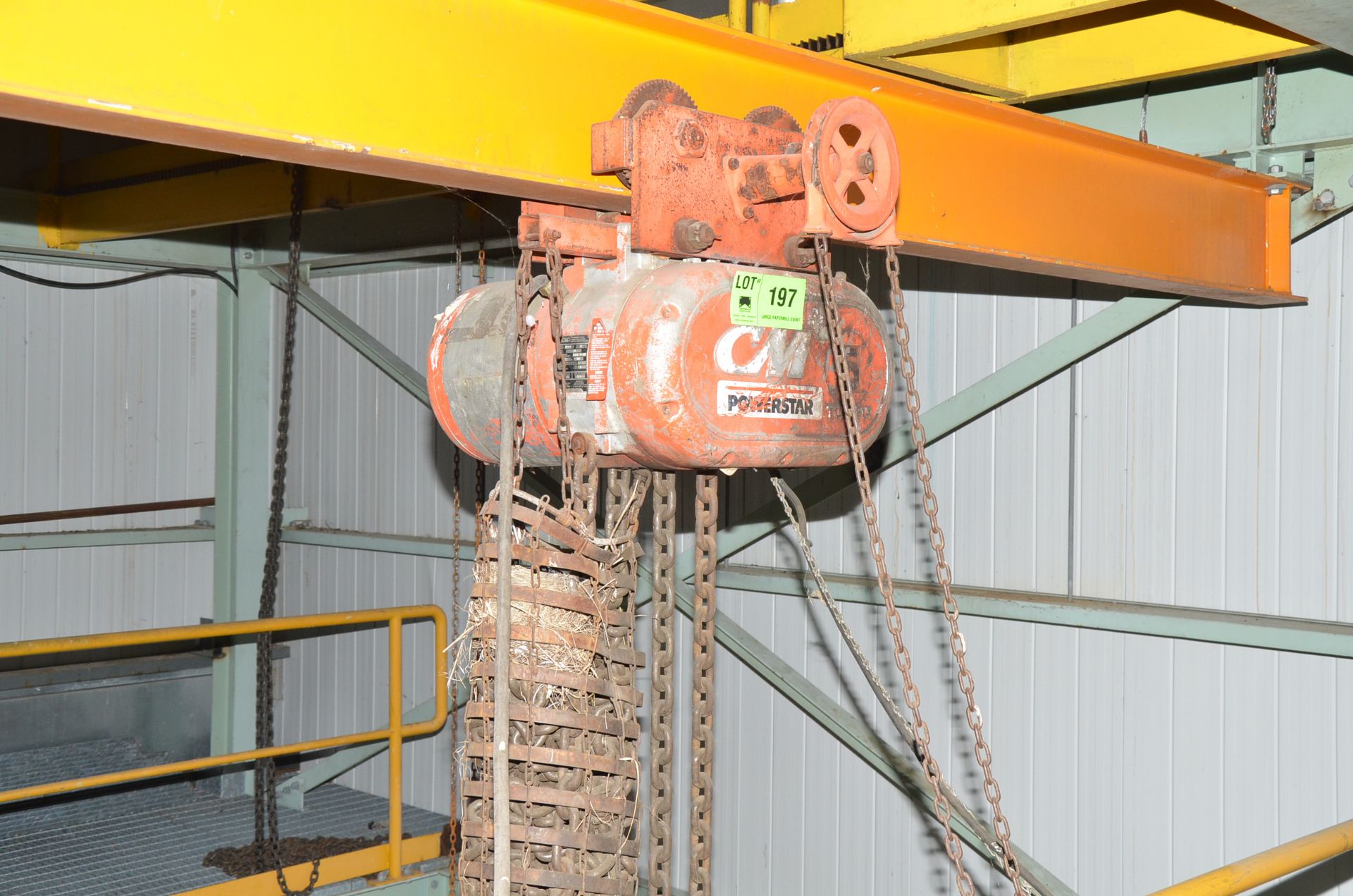 CMM POWERSTAR 5TON CAPACITY ELECTRIC CHAIN HOIST, S/N: N/A [RIGGING FEES FOR LOT #197 - $250 USD