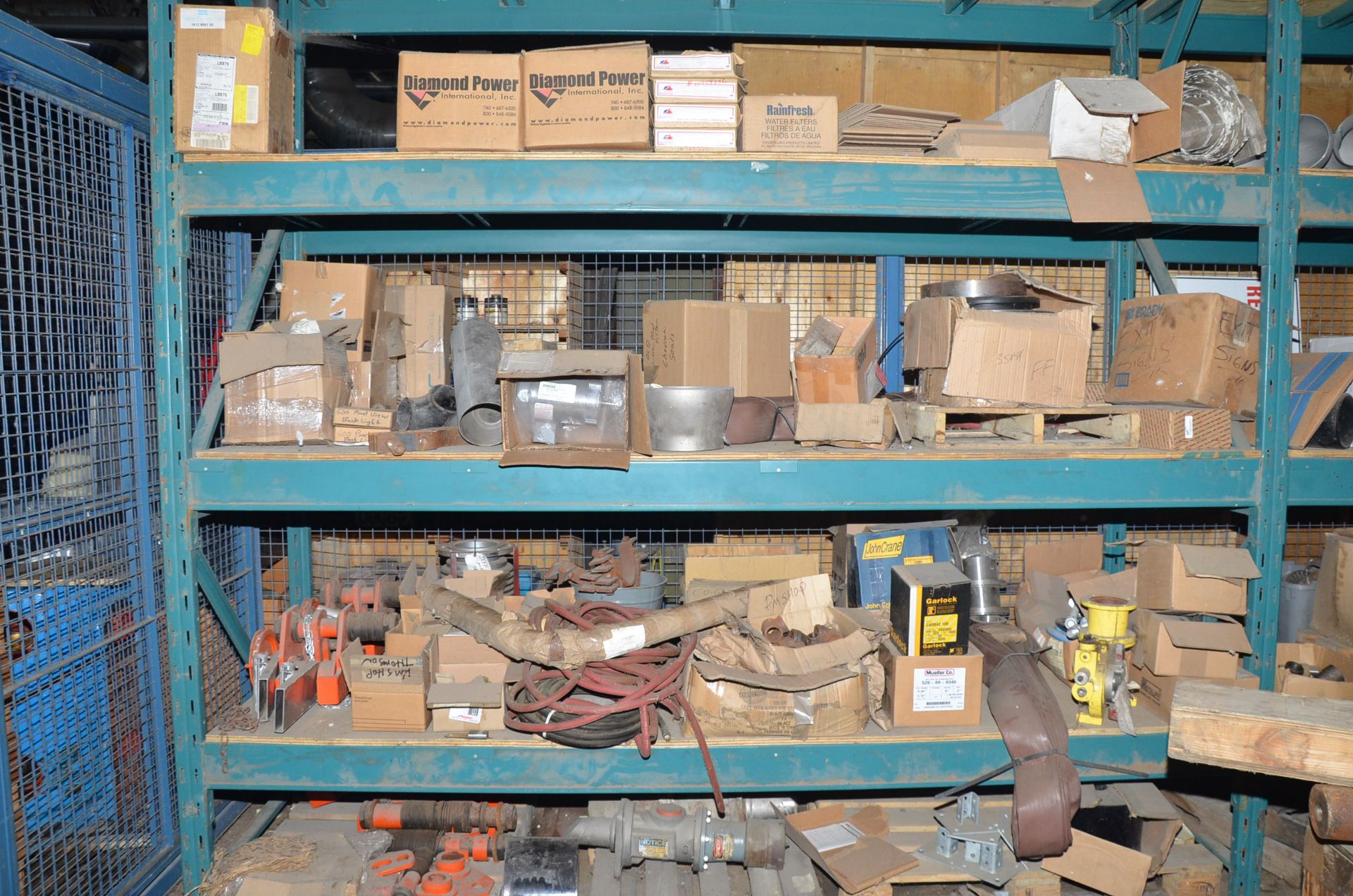 LOT/ CONTENTS OF CAGE CONSISTING OF PALLETS, PARTS, COMPONENTS, AND SPARES [RIGGING FEES FOR LOT # - Image 3 of 9