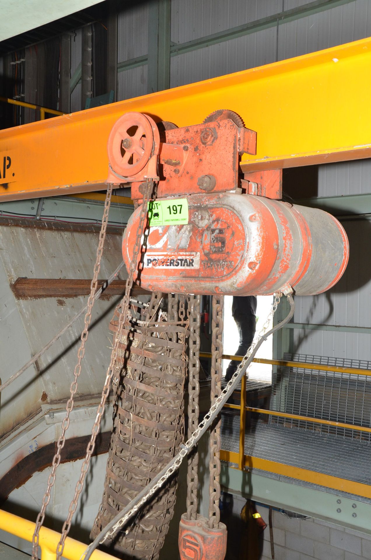 CMM POWERSTAR 5TON CAPACITY ELECTRIC CHAIN HOIST, S/N: N/A [RIGGING FEES FOR LOT #197 - $250 USD - Image 2 of 2