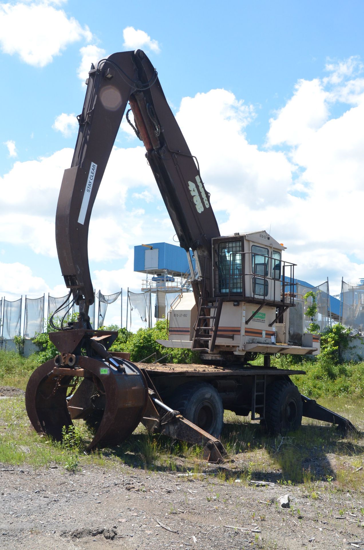 BARKO 475B HRT ROUGH TERRAIN HYDROSTATIC WHEELED GRAPPLE LOADER WITH 40' BOOM, CUMMINS DIESEL