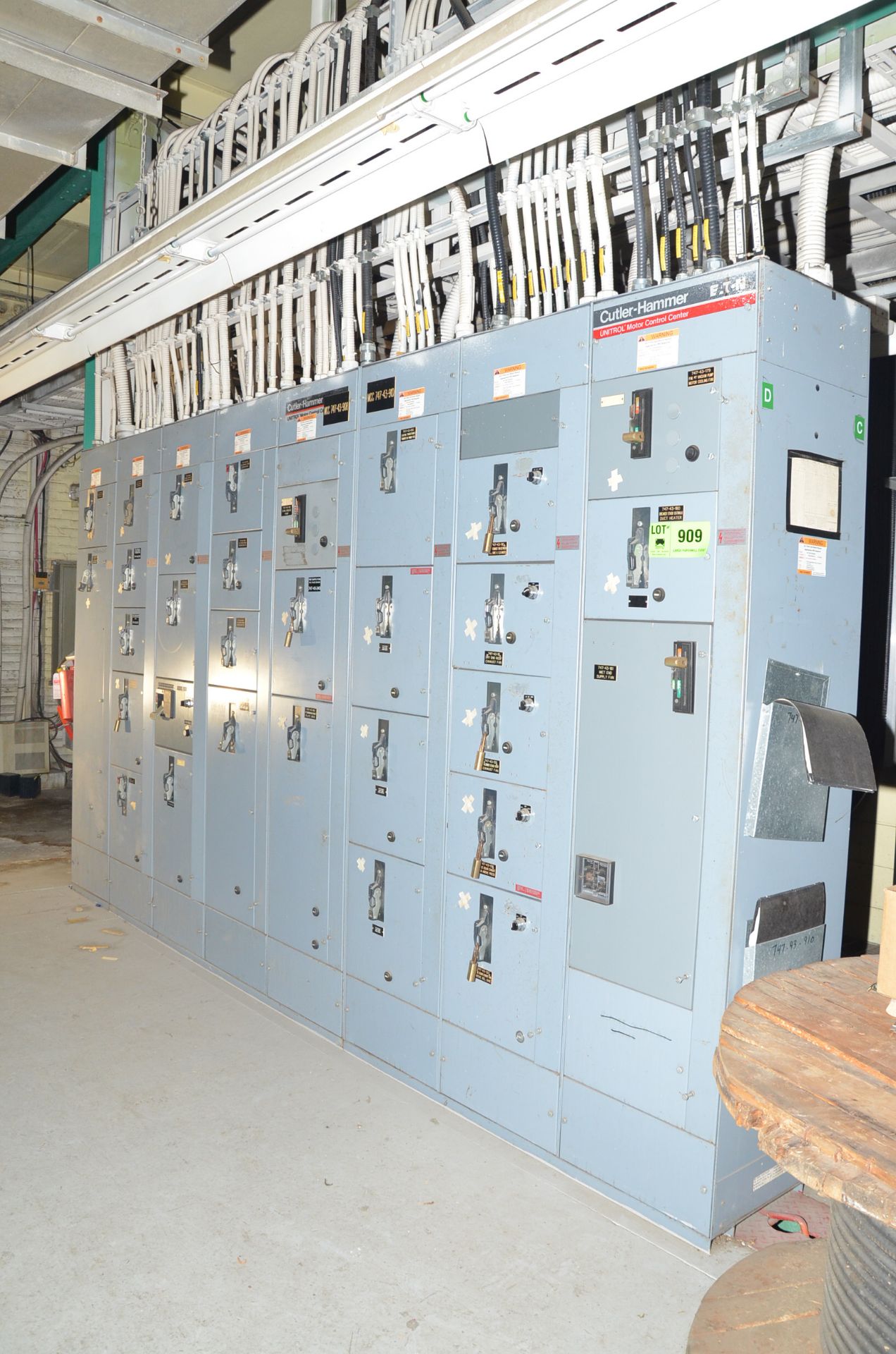 LOT/ PM7 DRIVE ROOM CABINETS CONSISTING OF CUTLER HAMMER 8-BANK MOTOR CONTROL CENTER, S/N N/A [