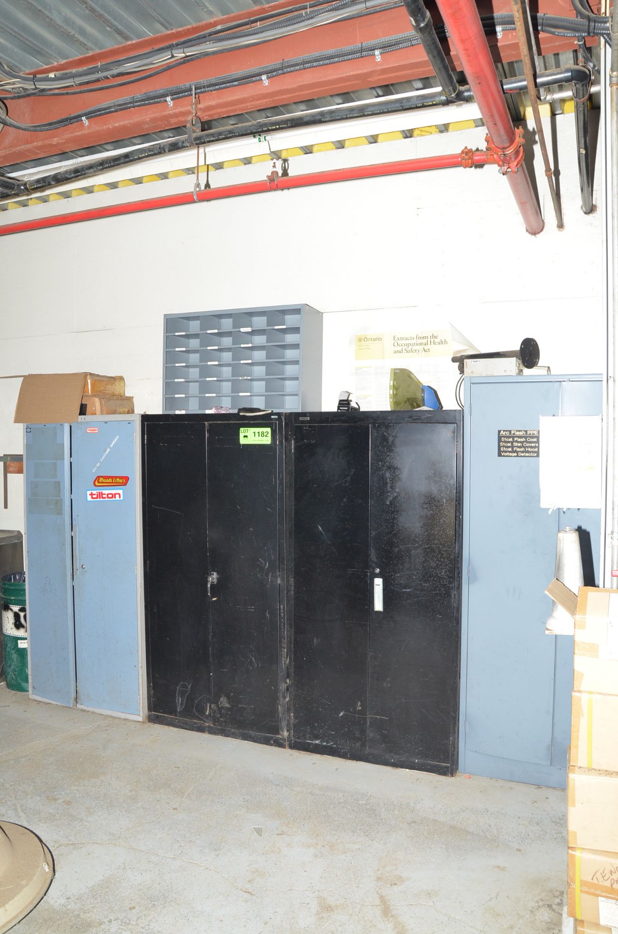 LOT/ (4) HYBOY CABINETS WITH CONTENTS [RIGGING FEES FOR LOT #1182 - $175 USD PLUS APPLICABLE TAXES]