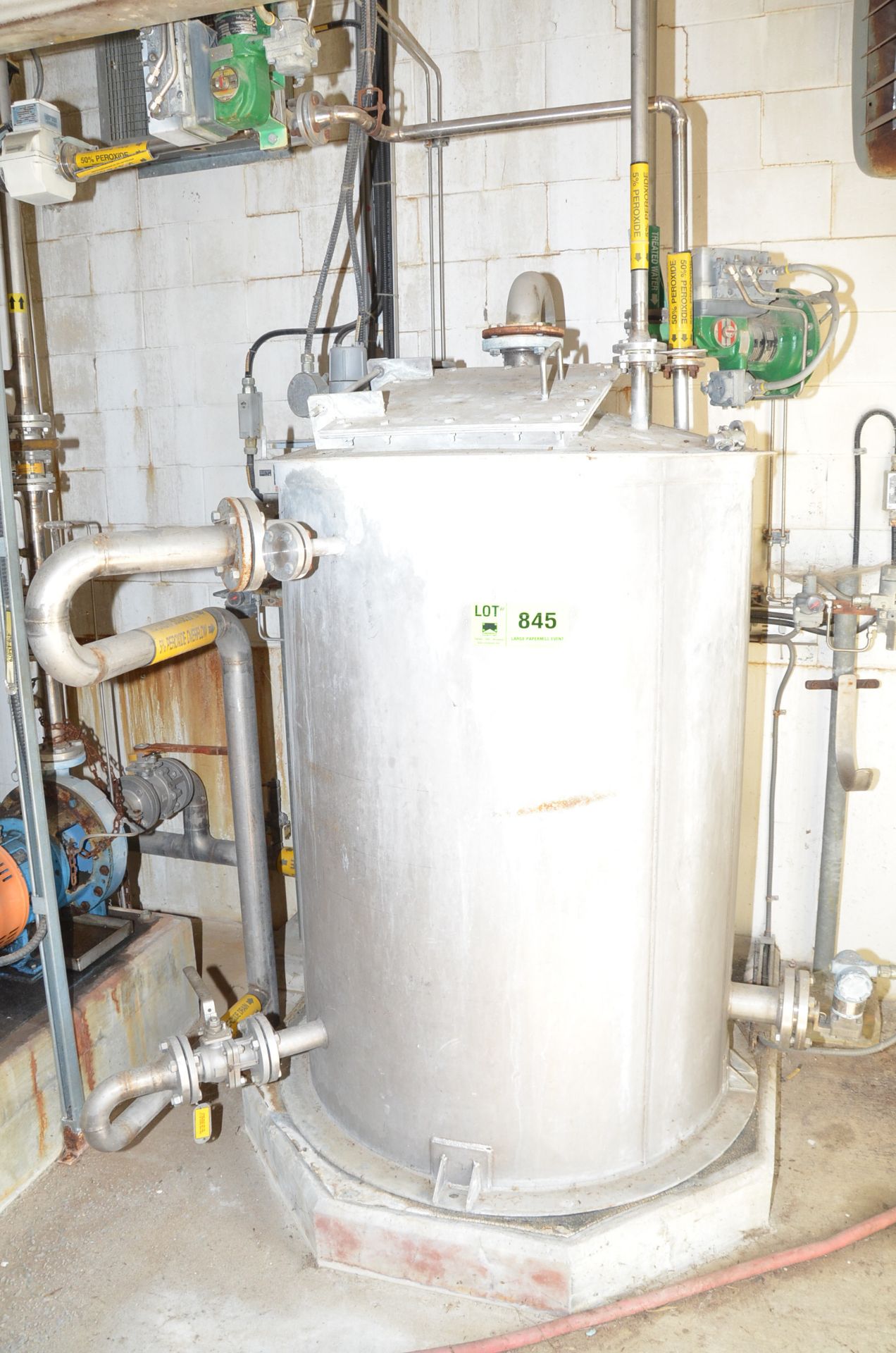 LOT/ CONTENTS OF HYDROGEN PEROXIDE UNLOADING STATION CONSISTING OF STAINLESS STEEL HOLDING TANK, (2)