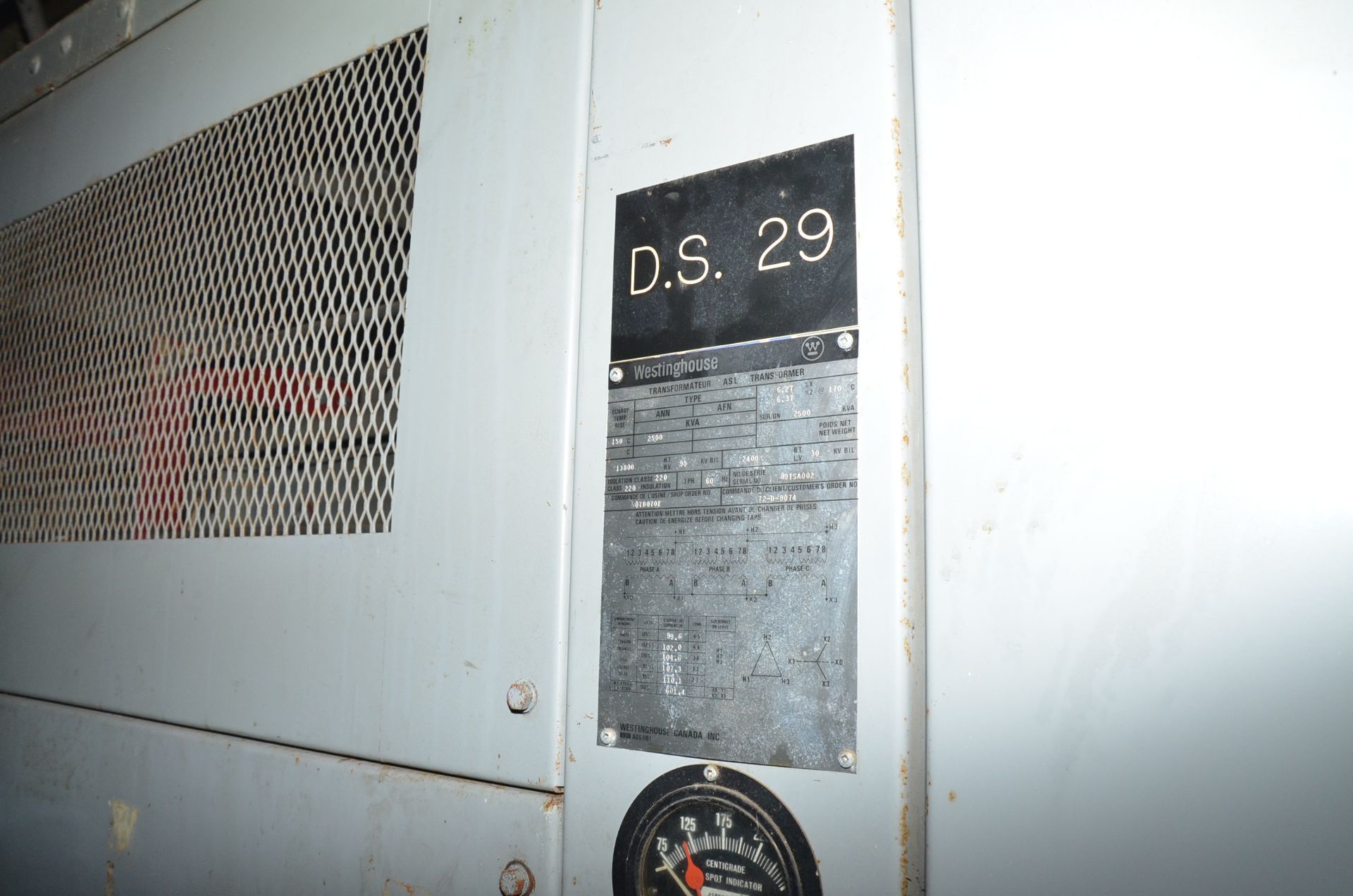 WESTINGHOUSE 2500KVA/13800-600/346V/3PH/60HZ DRY TYPE TRANSFORMER WITH WESTINGHOUSE SWITCHGEAR - Image 3 of 5