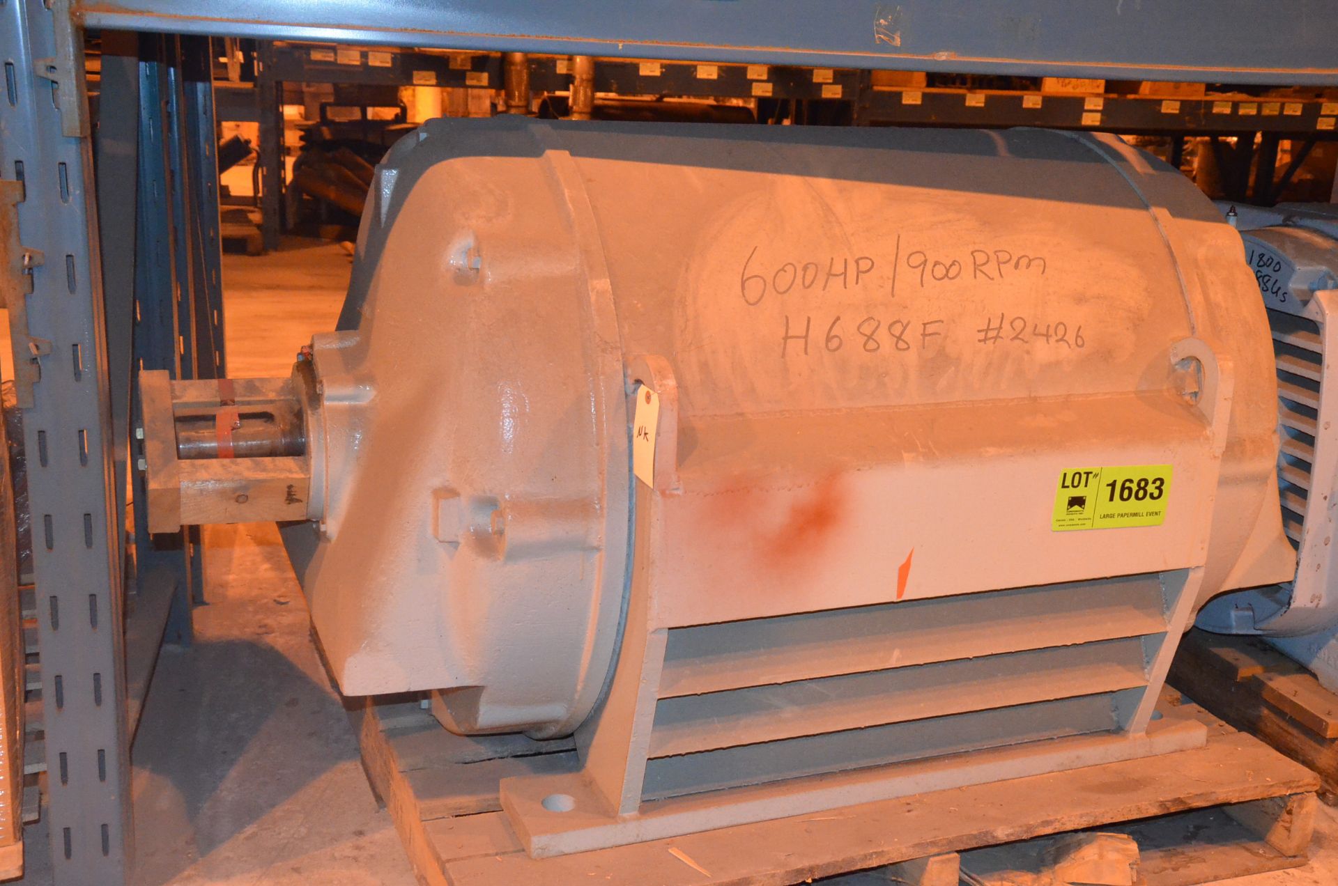 WESTINGHOUSE 600HP/886RPM/2500V ELECTRIC MOTOR, S/N N/A [RIGGING FEES FOR LOT #1683 - $60 USD PLUS
