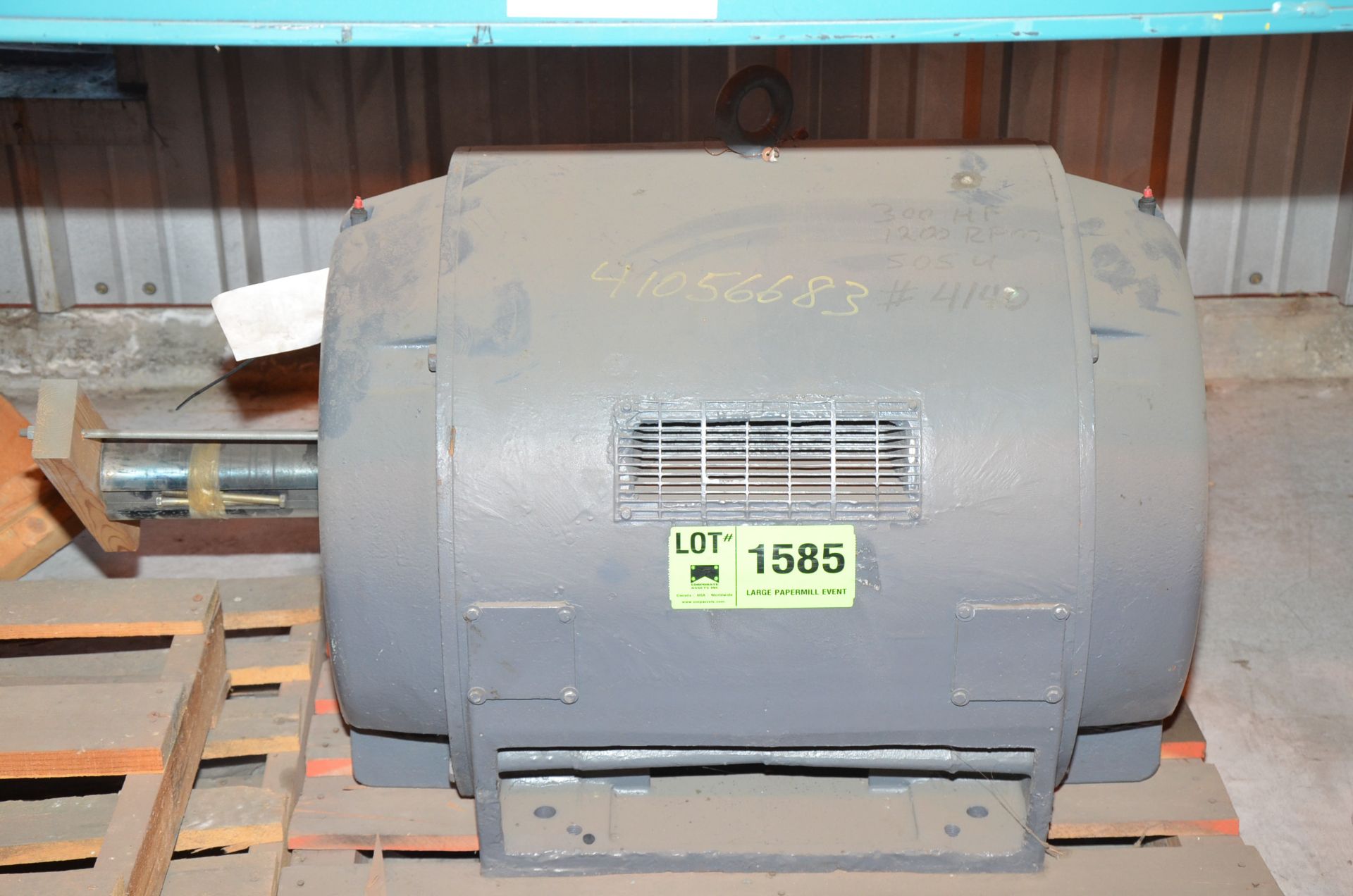SIEMENS 500HP/1180RPM/2500V ELECTRIC MOTOR, S/N N/A [RIGGING FEES FOR LOT #1585 - $60 USD PLUS