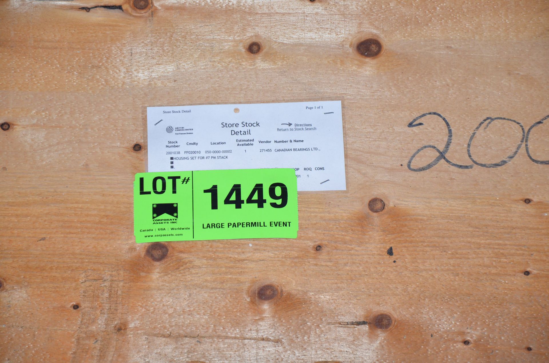 LOT/ CRATE WITH STACK HOUSING [RIGGING FEES FOR LOT #1449 - $60 USD PLUS APPLICABLE TAXES] - Image 2 of 2