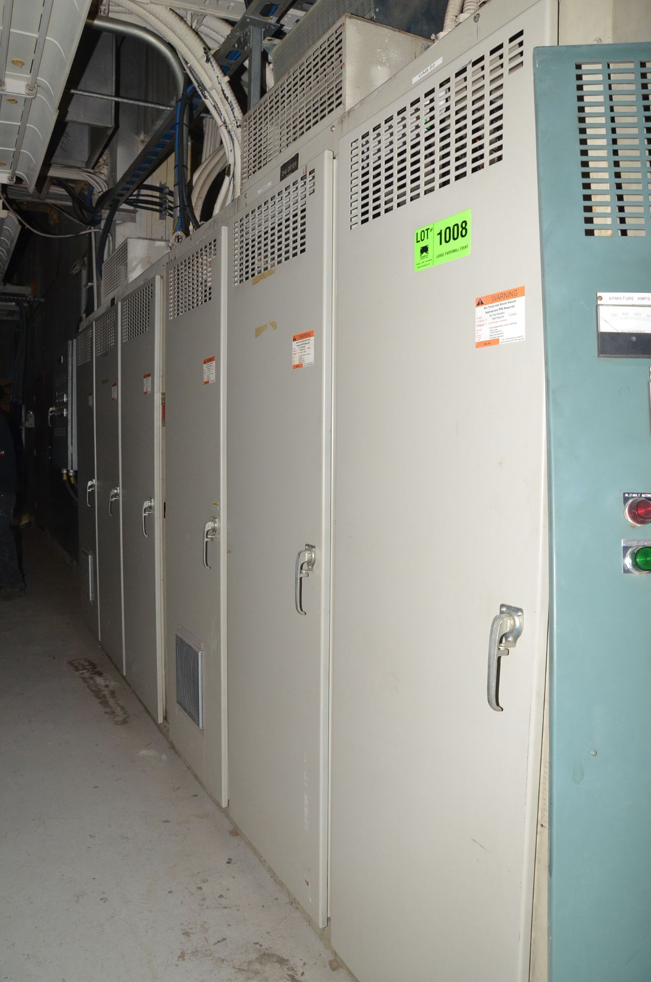 LOT/ PM5 DRIVE ROOM CABINETS CONSISTING OF 6-BANK CONTROL CABINETS WITH REMAINING COMPONENTS [